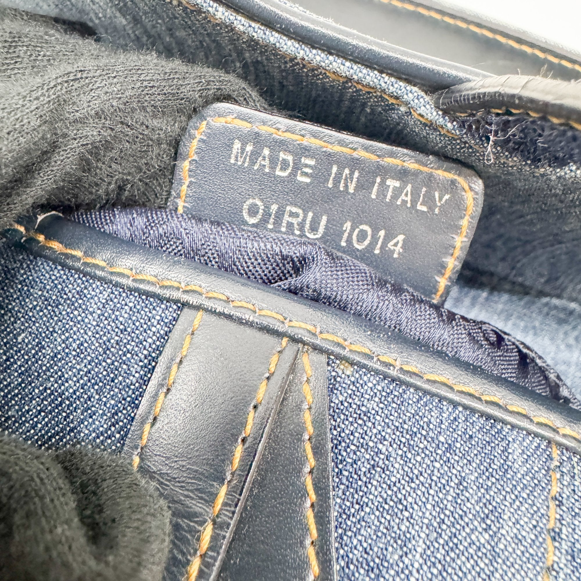 Saddle Blue Floral Print Rhinestone Denim Shoulder Bag