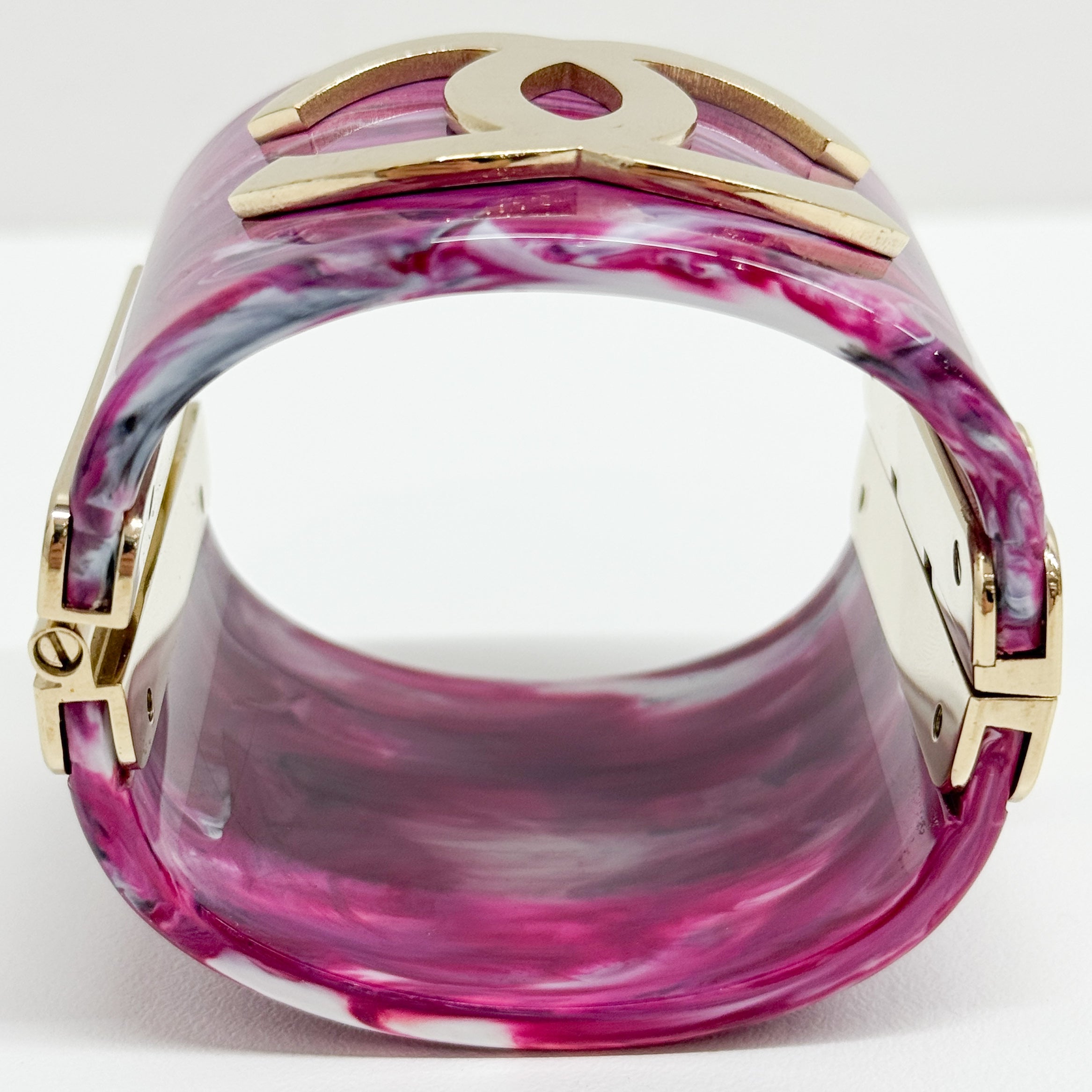 Manschette Gold Logo Purple Plastic Bracelet