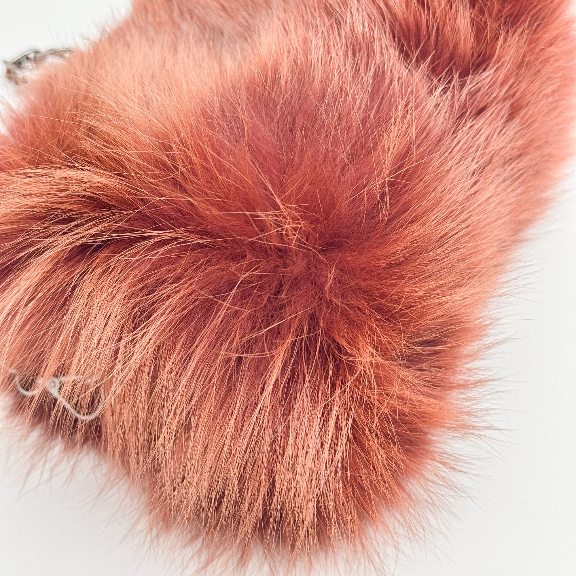 Orange Fox Fur Shoulder Bag