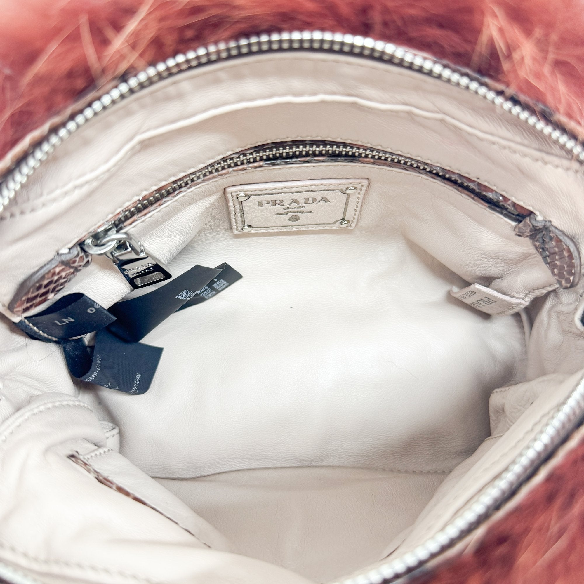 Orange Fox Fur Shoulder Bag