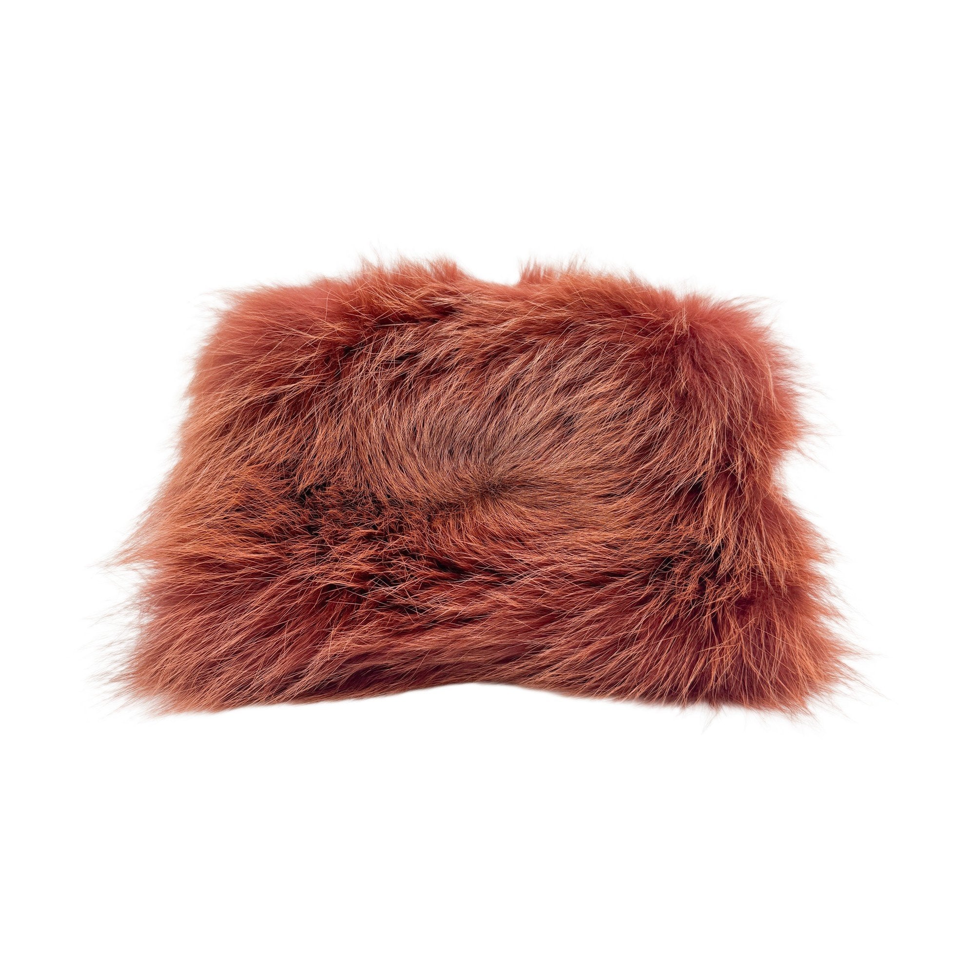 Orange Fox Fur Shoulder Bag