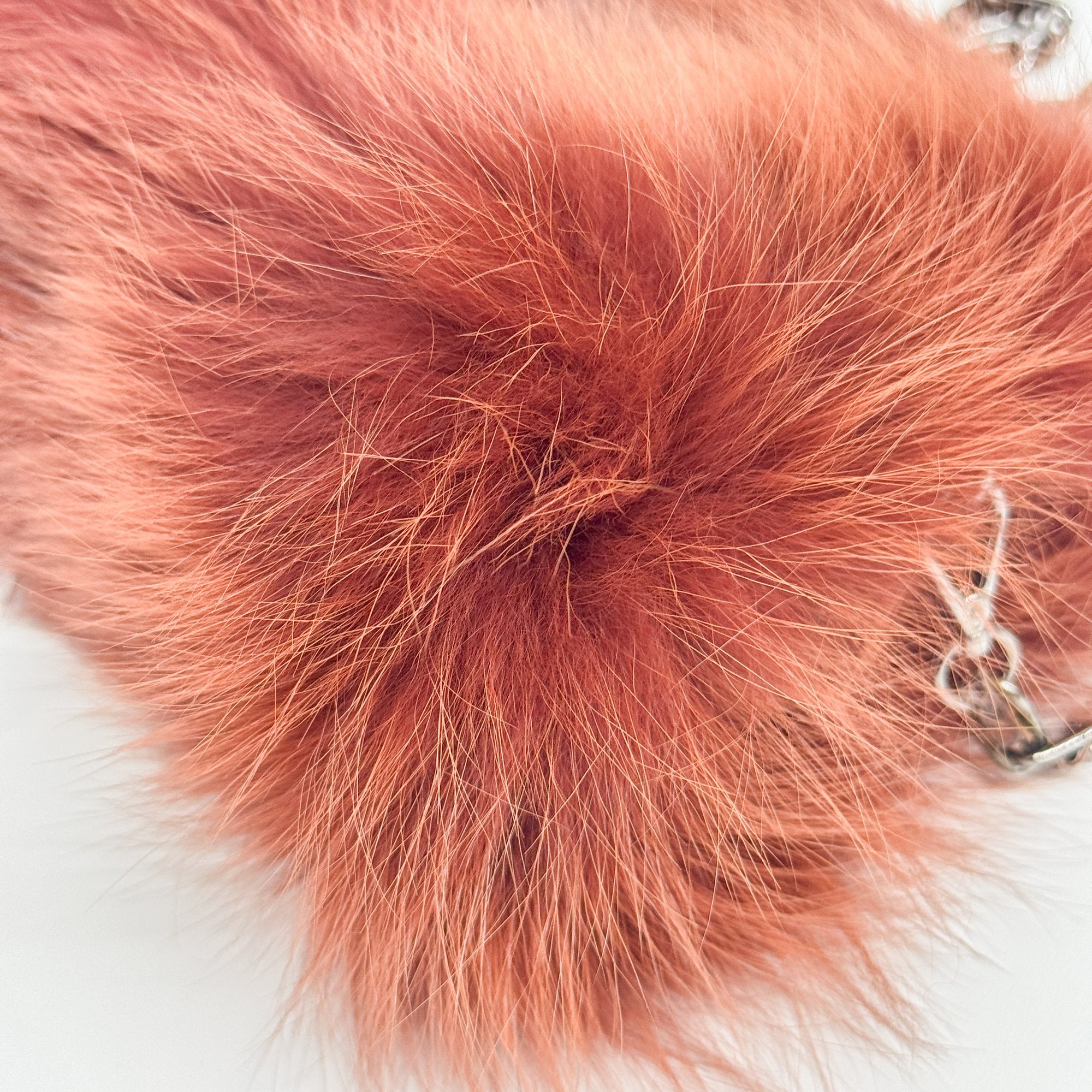 Orange Fox Fur Shoulder Bag