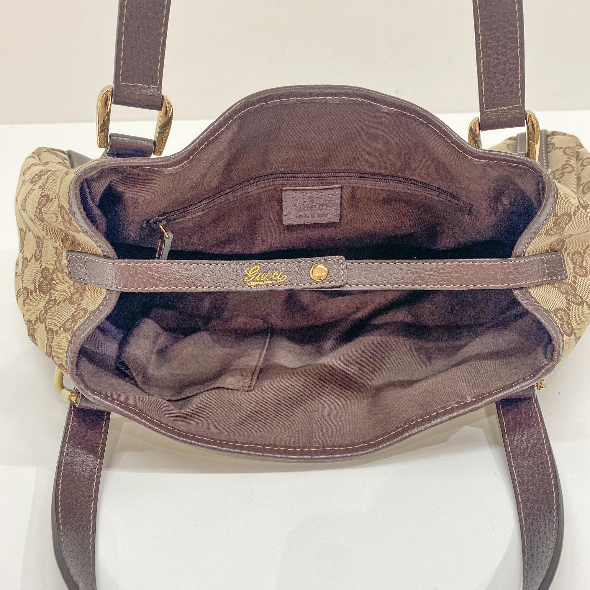 GG Canvas Abbey Brown Tote Shoulder Bag