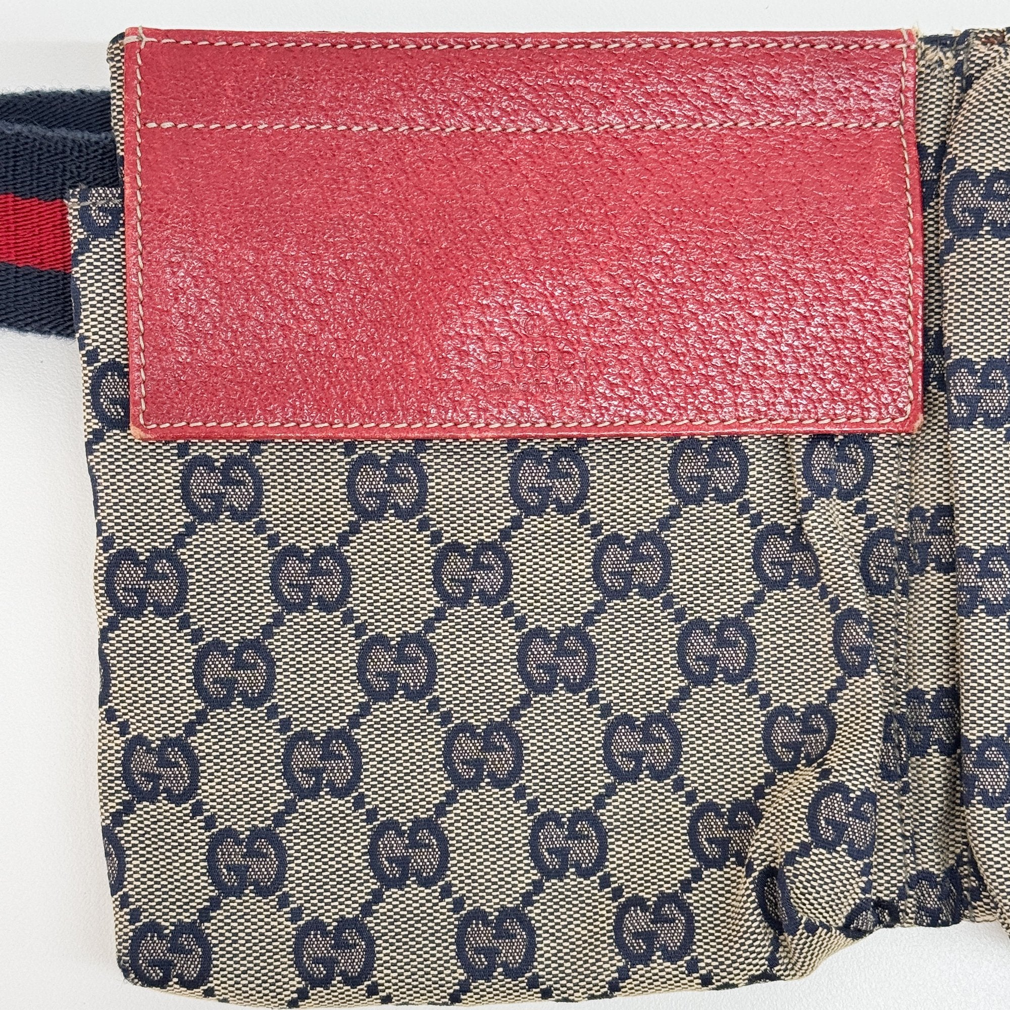 Red GG Canvas Adjustable Fanny Pack