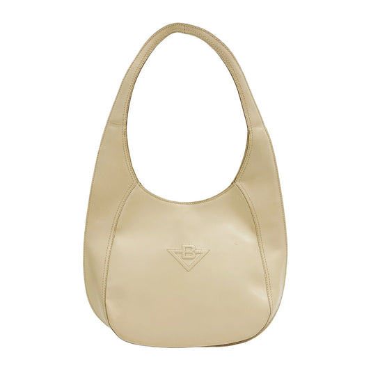 Beige Leather Shoulder Bag