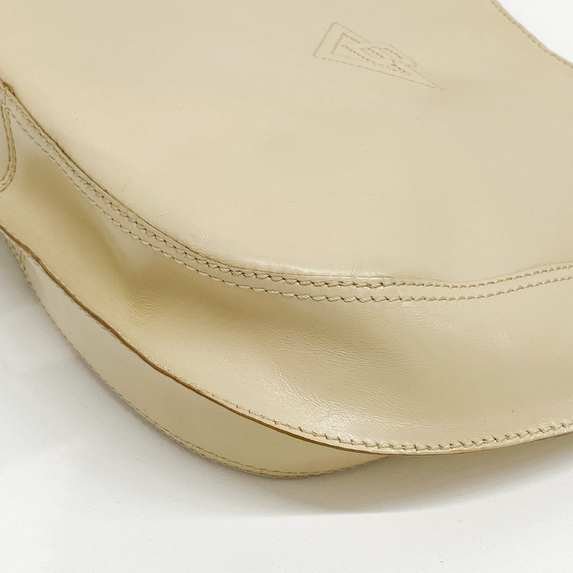 Beige Leather Shoulder Bag