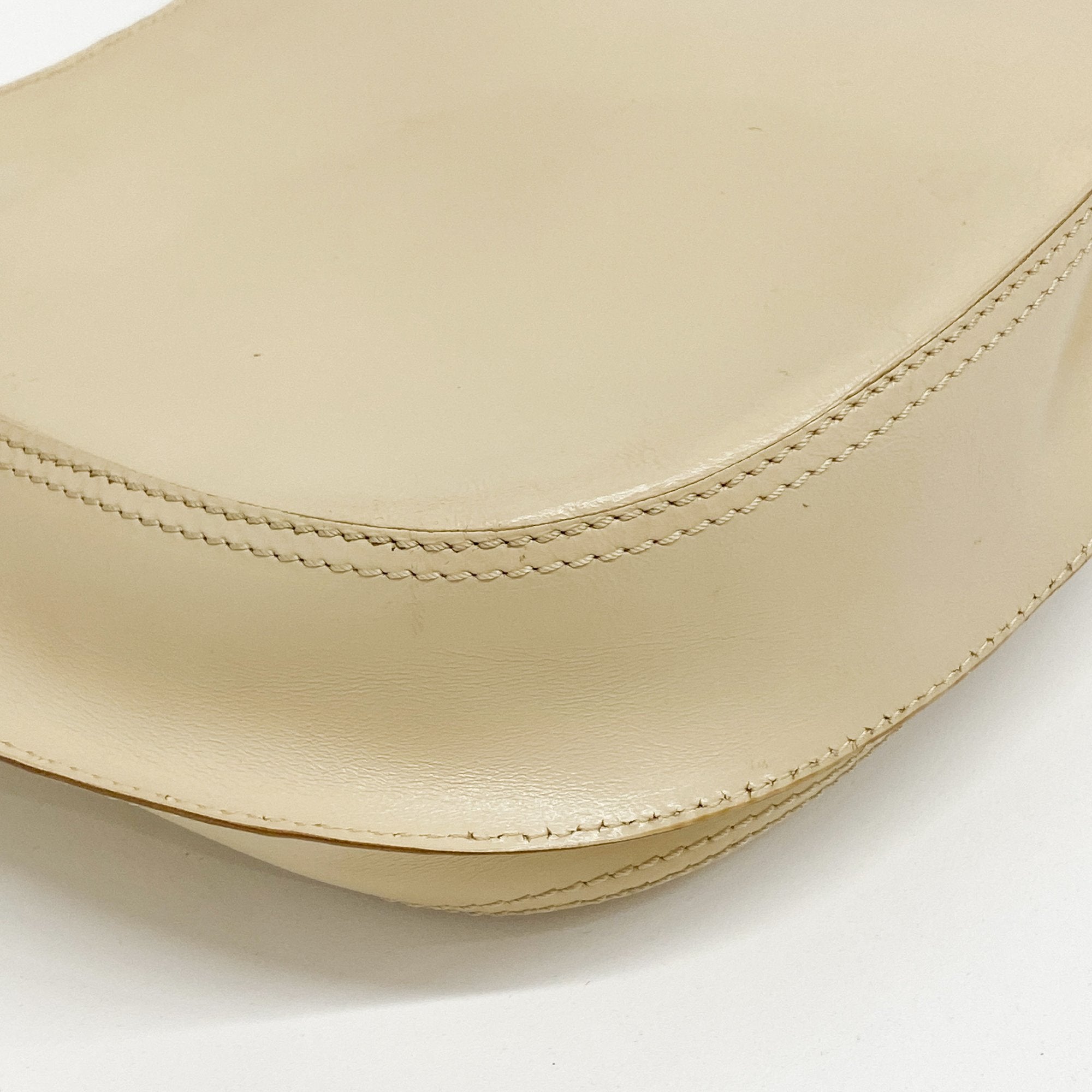 Beige Leather Shoulder Bag