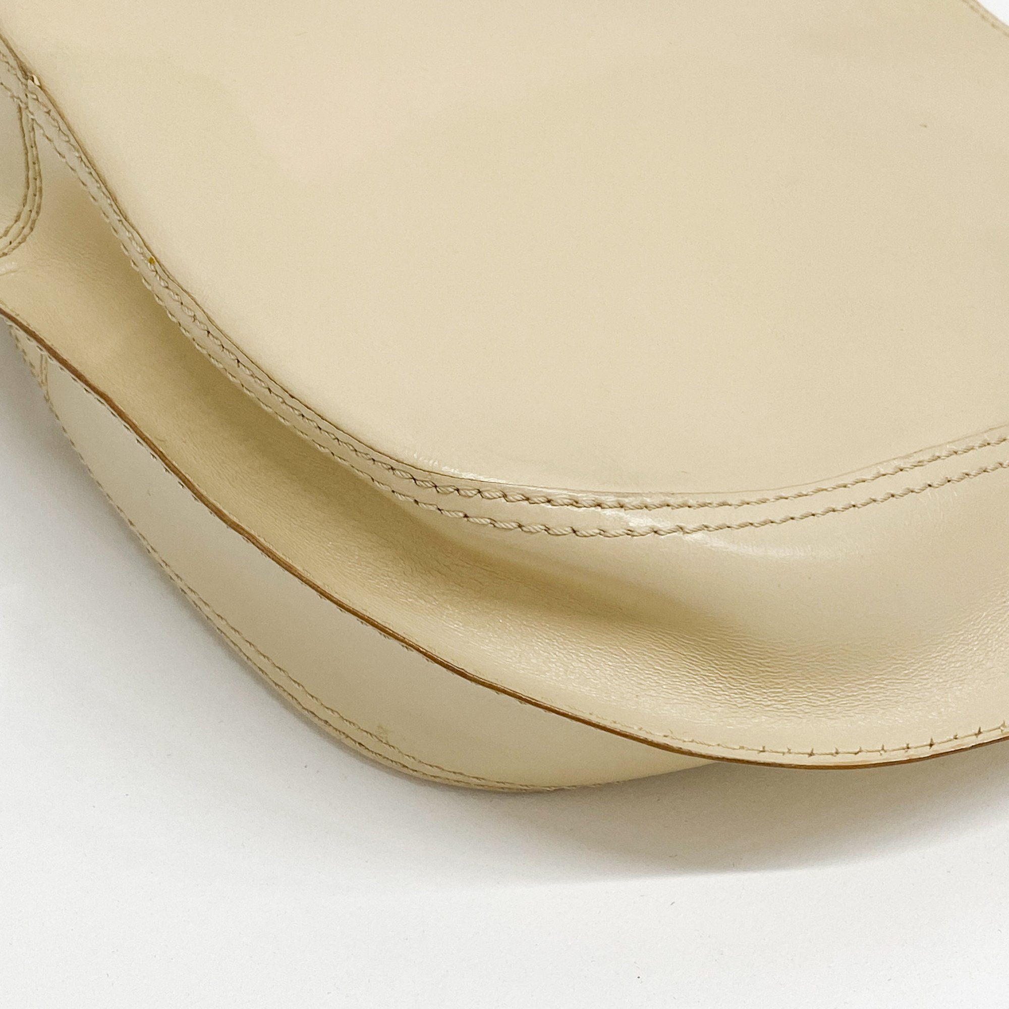 Beige Leather Shoulder Bag
