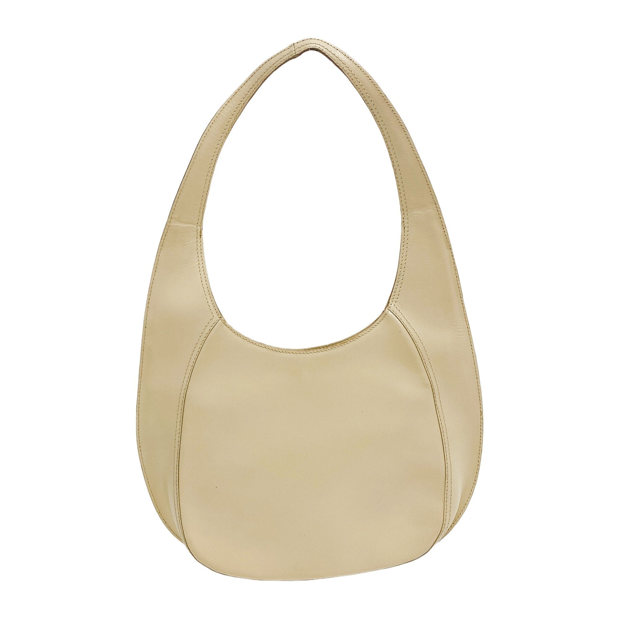 Beige Leather Shoulder Bag