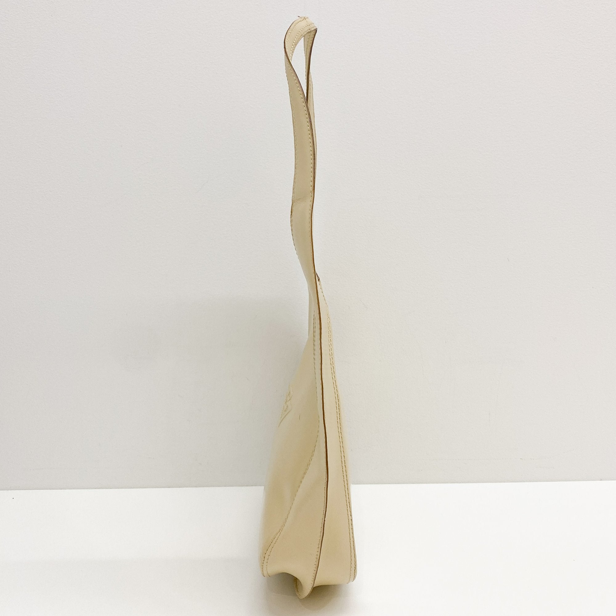 Beige Leather Shoulder Bag