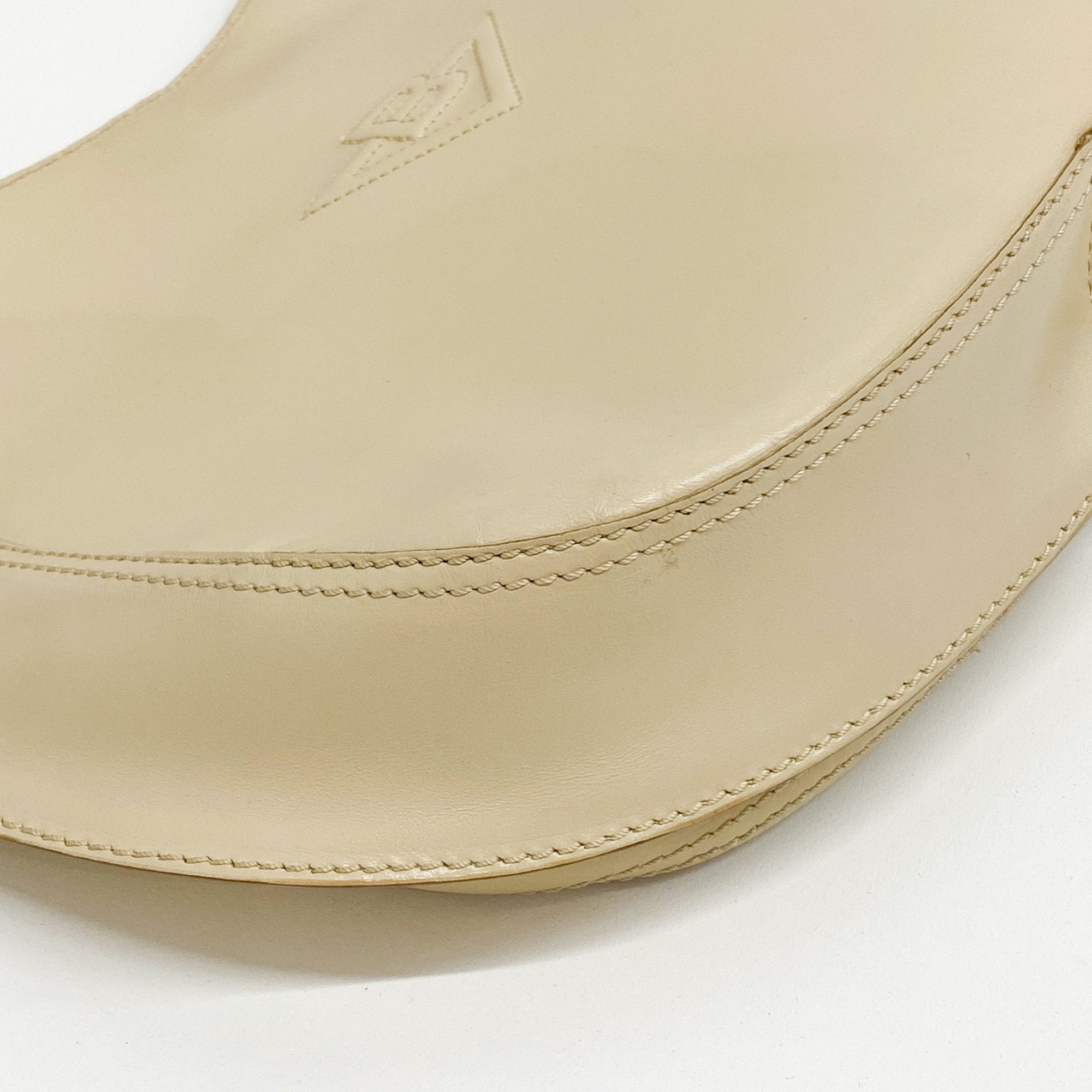 Beige Leather Shoulder Bag