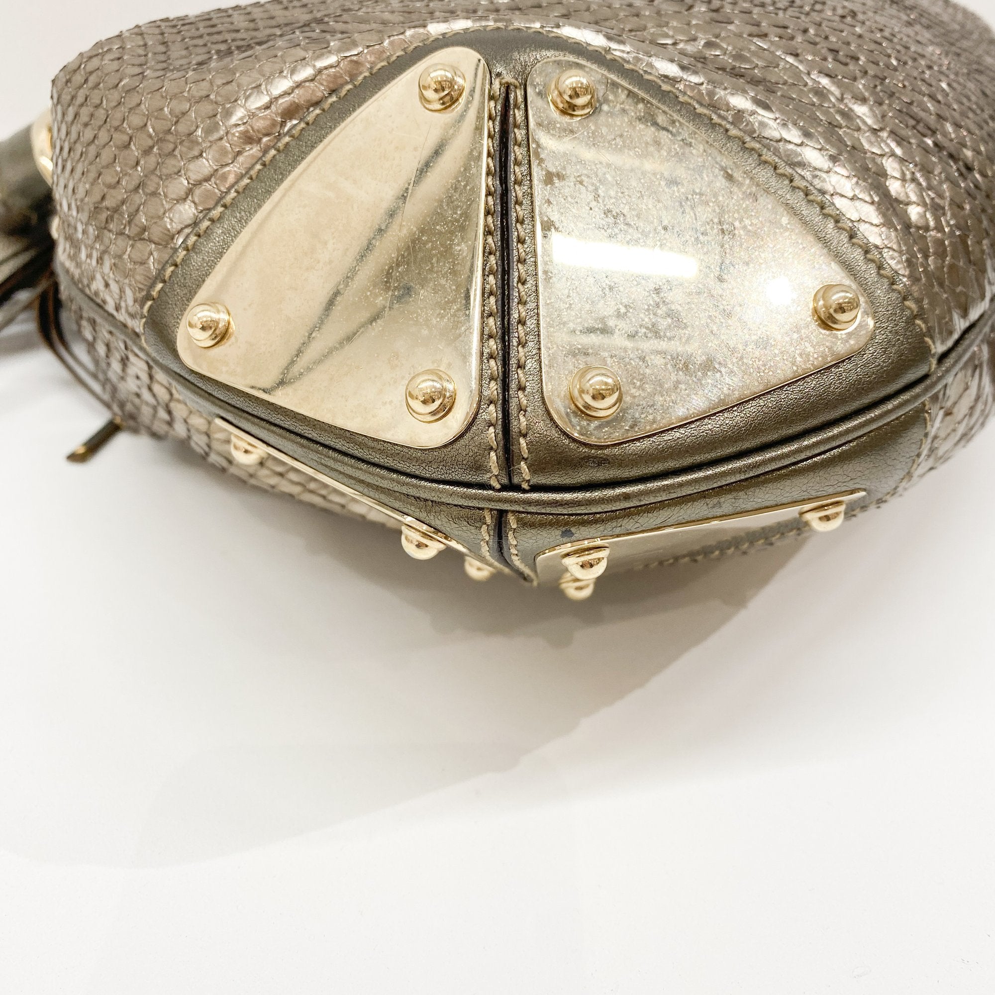 Indy Metallic Python Embossed Leather Hobo Bag