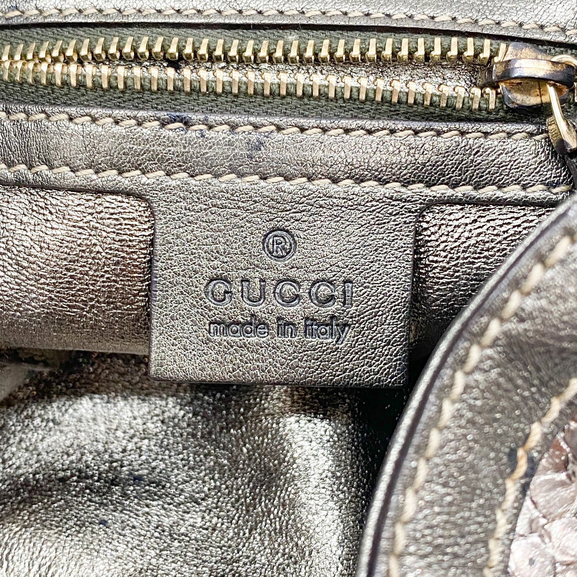 Indy Metallic Python Embossed Leather Hobo Bag