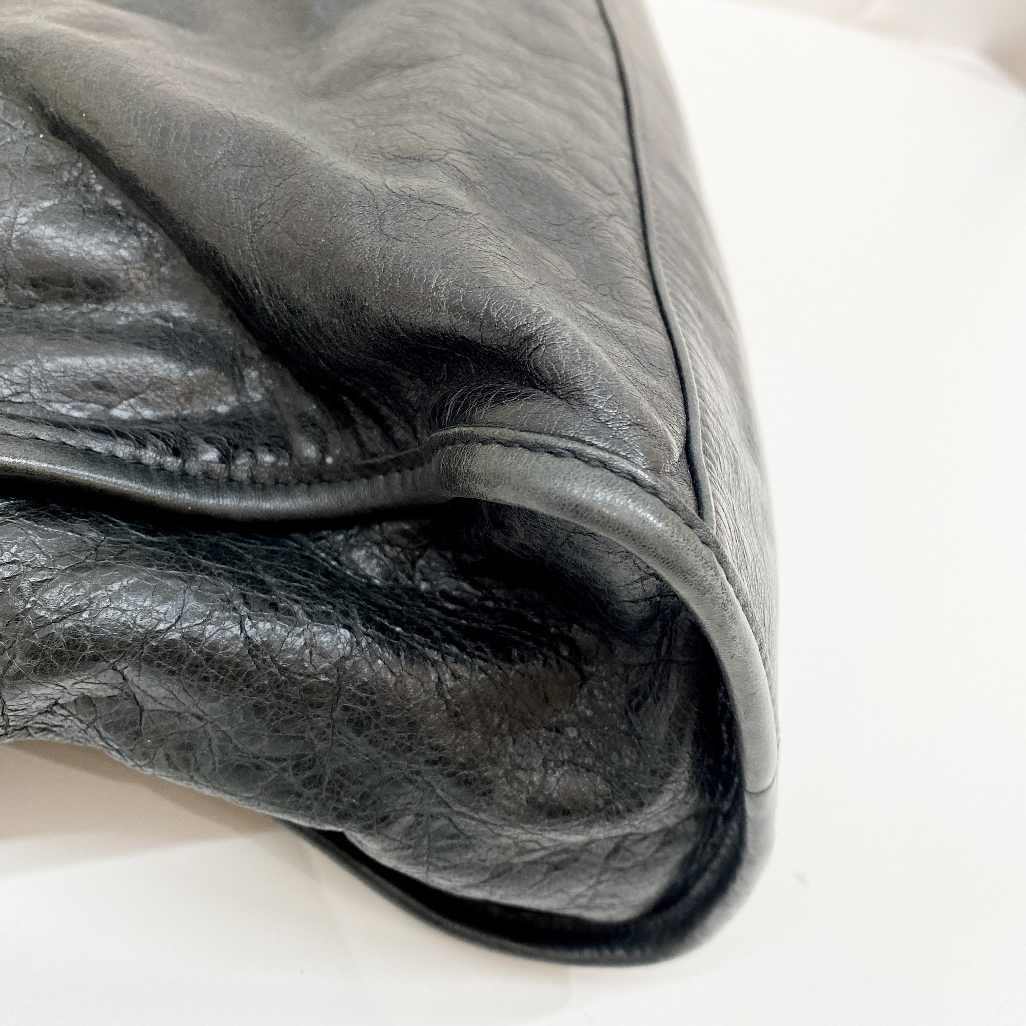 The City Black Leather Two Way Bag