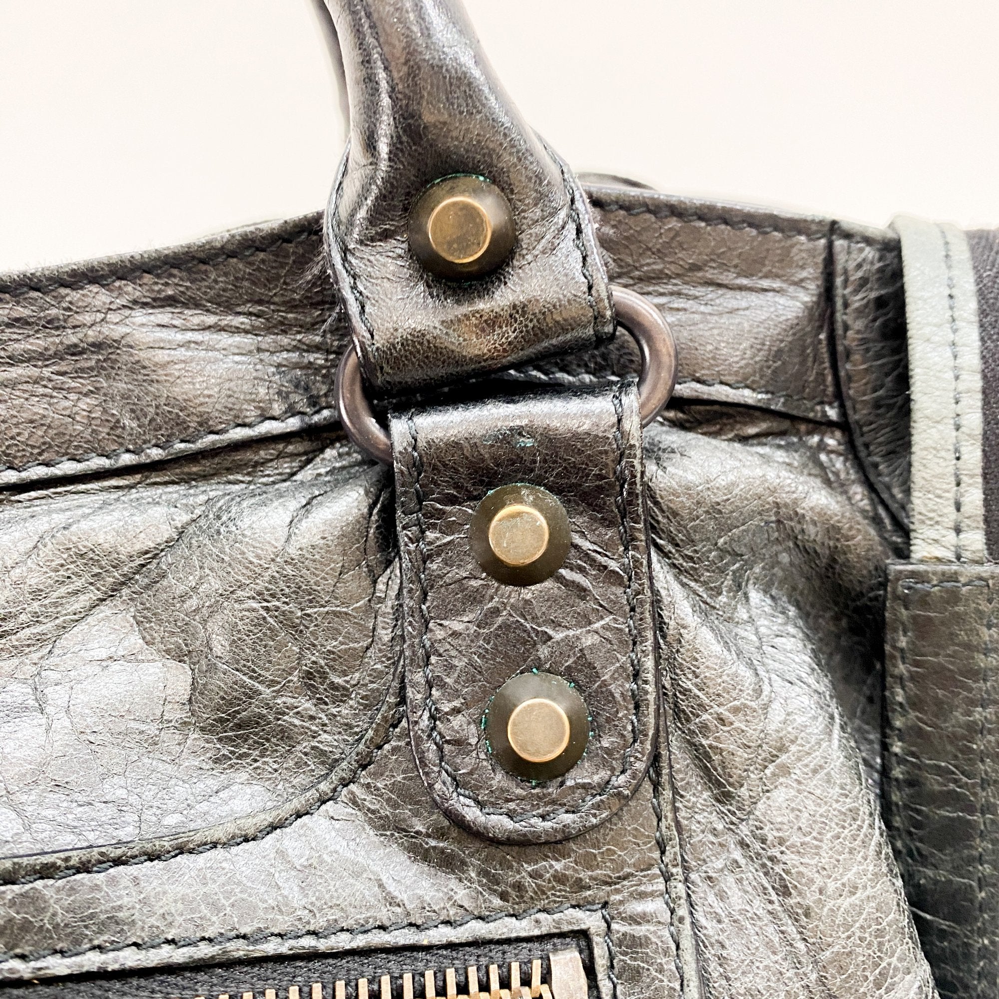 The City Black Leather Two Way Bag