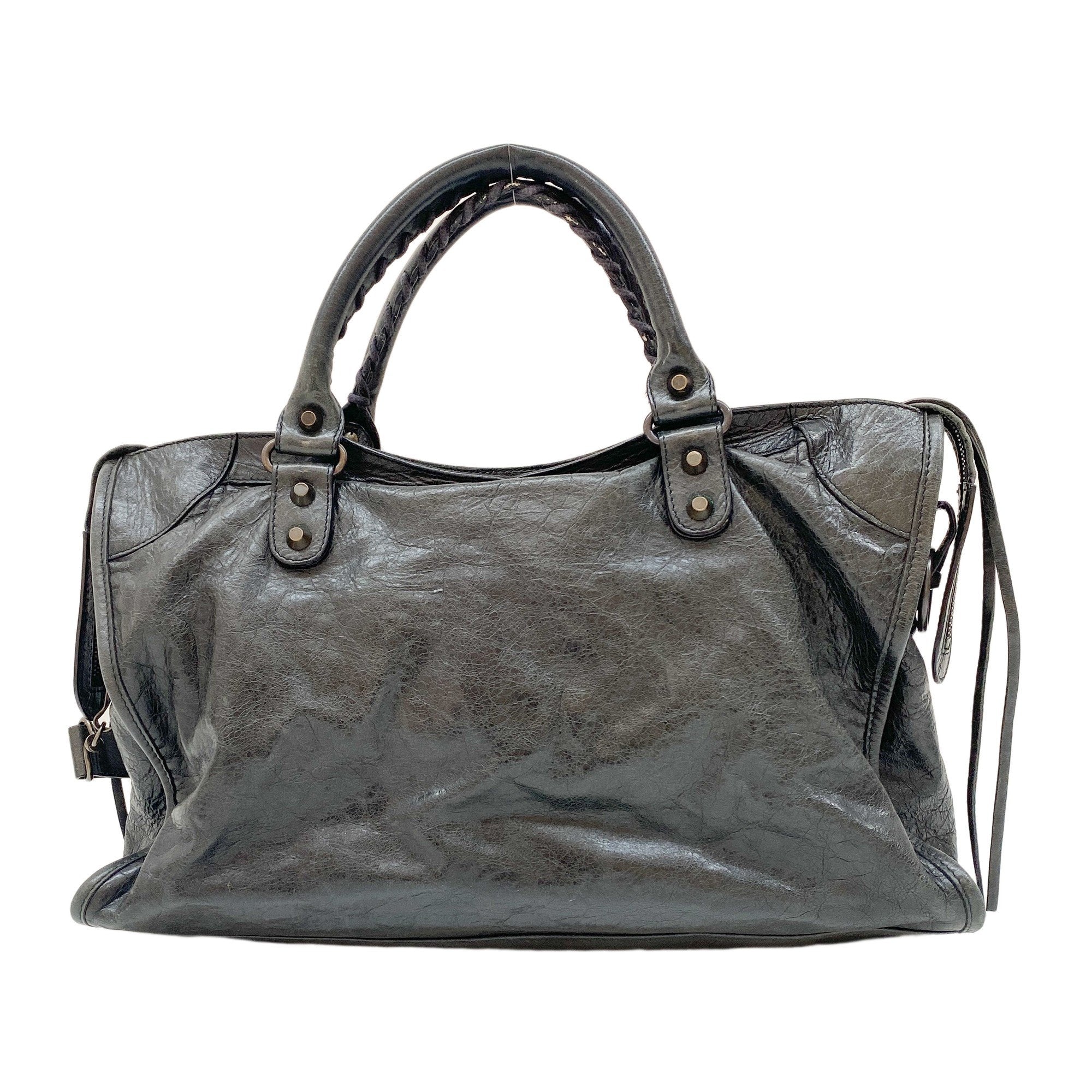 The City Black Leather Two Way Bag