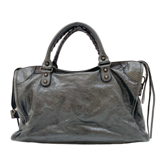 The City Black Leather Two Way Bag