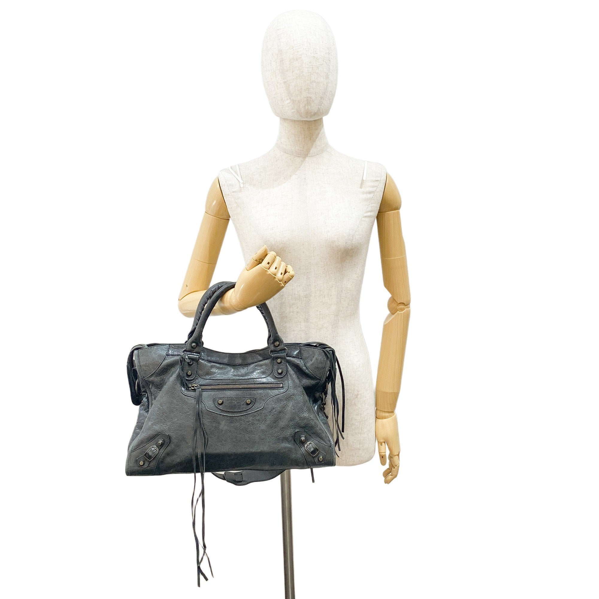 The City Black Leather Two Way Bag