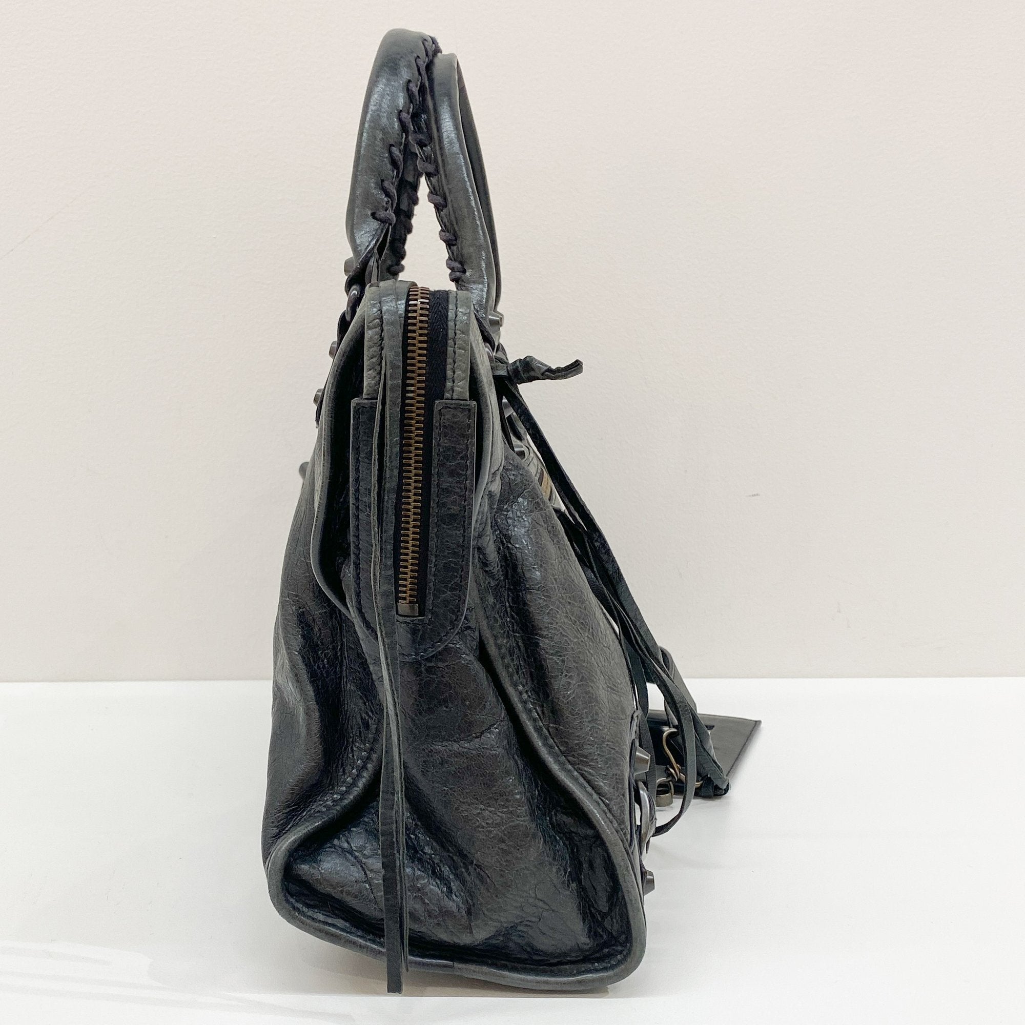 The City Black Leather Two Way Bag