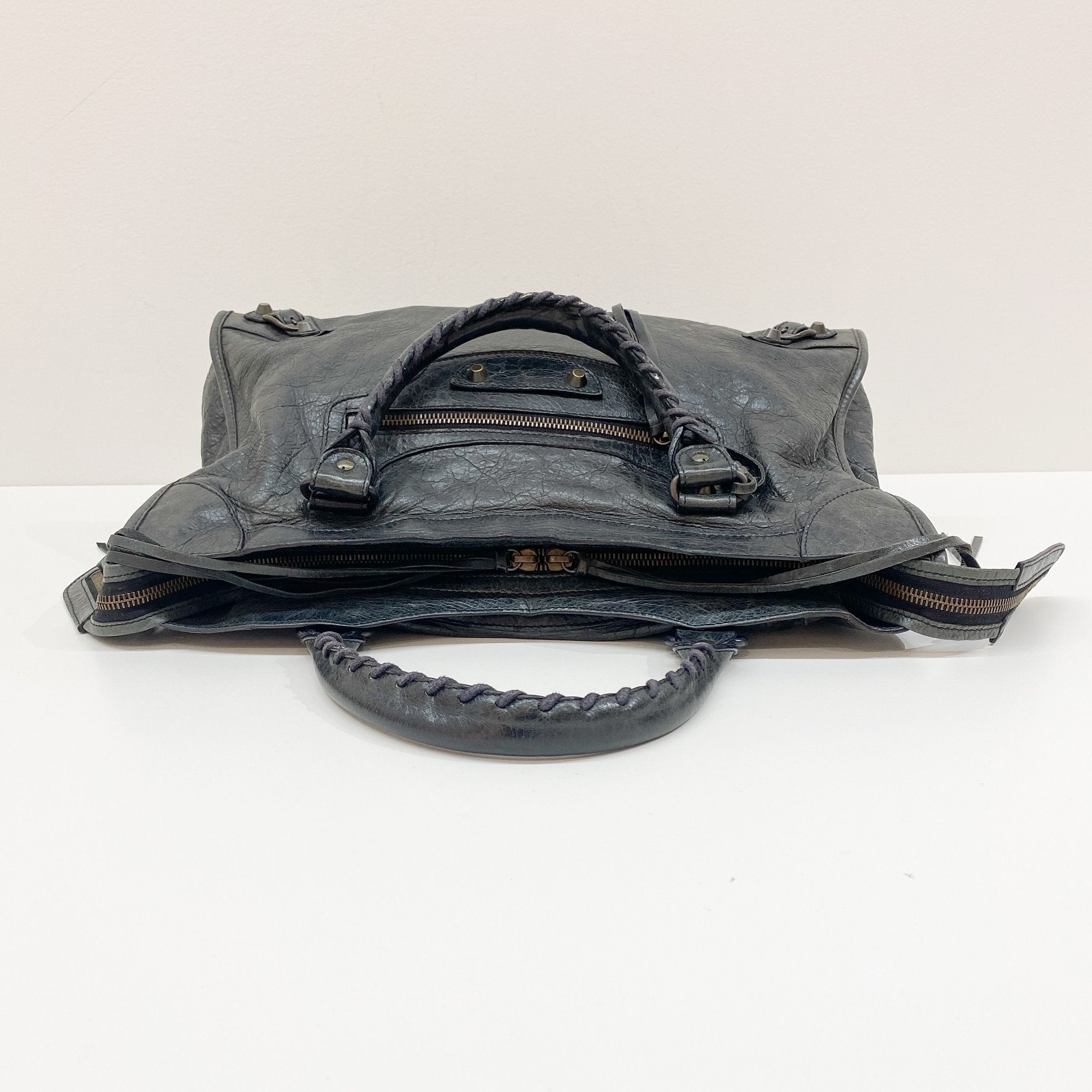The City Black Leather Two Way Bag