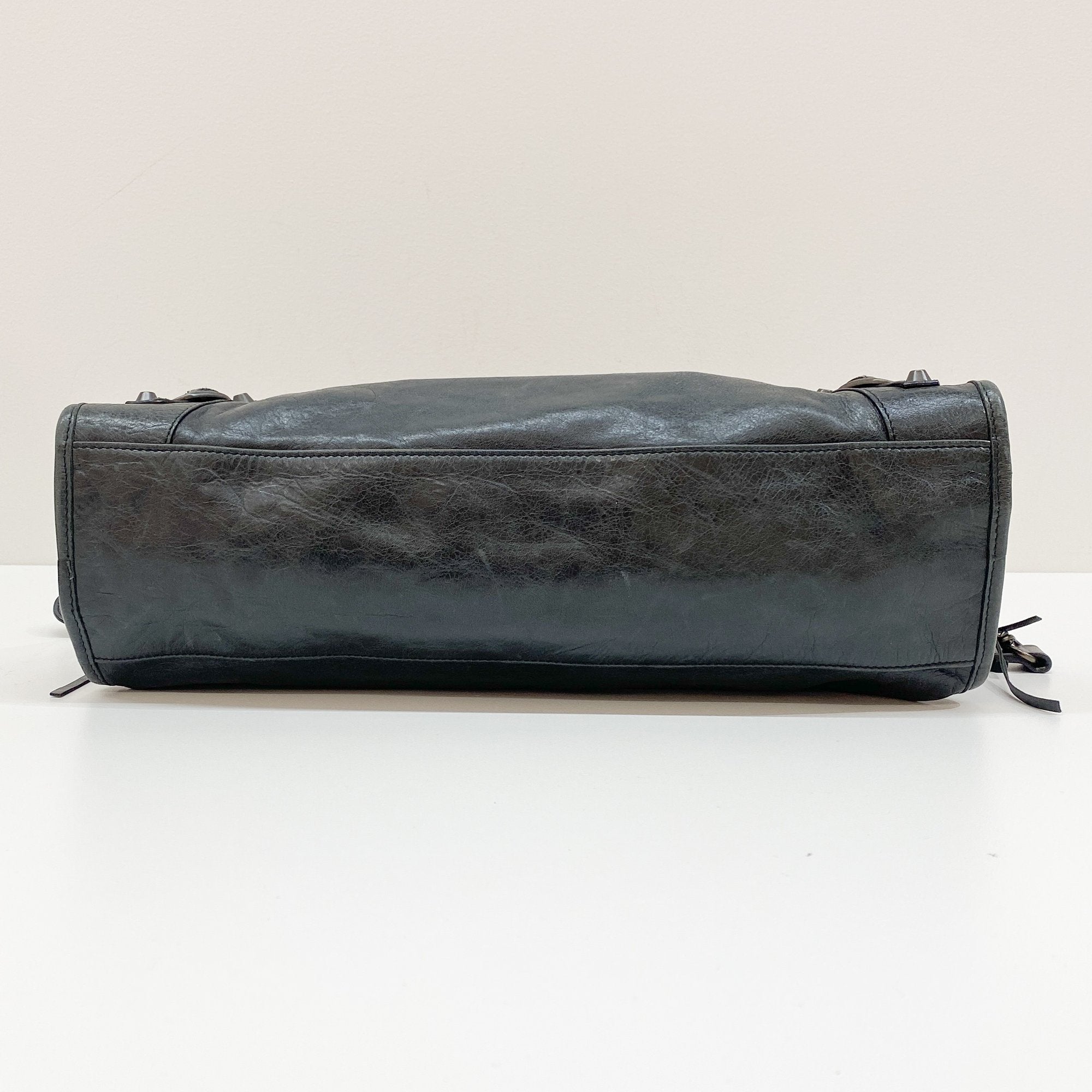 The City Black Leather Two Way Bag