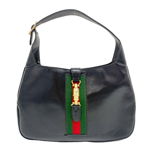 Sherry Line Black Leather Shoulder Bag