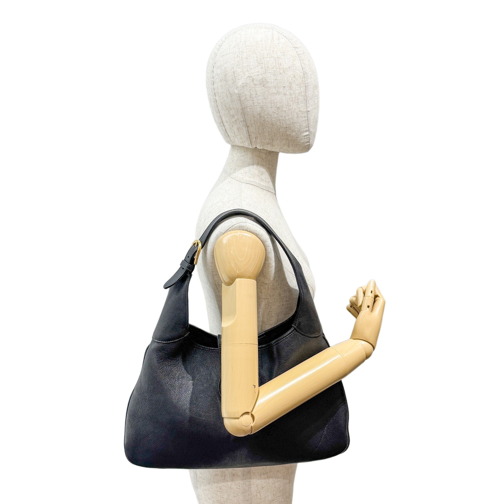 Black Leather Hobo Bag