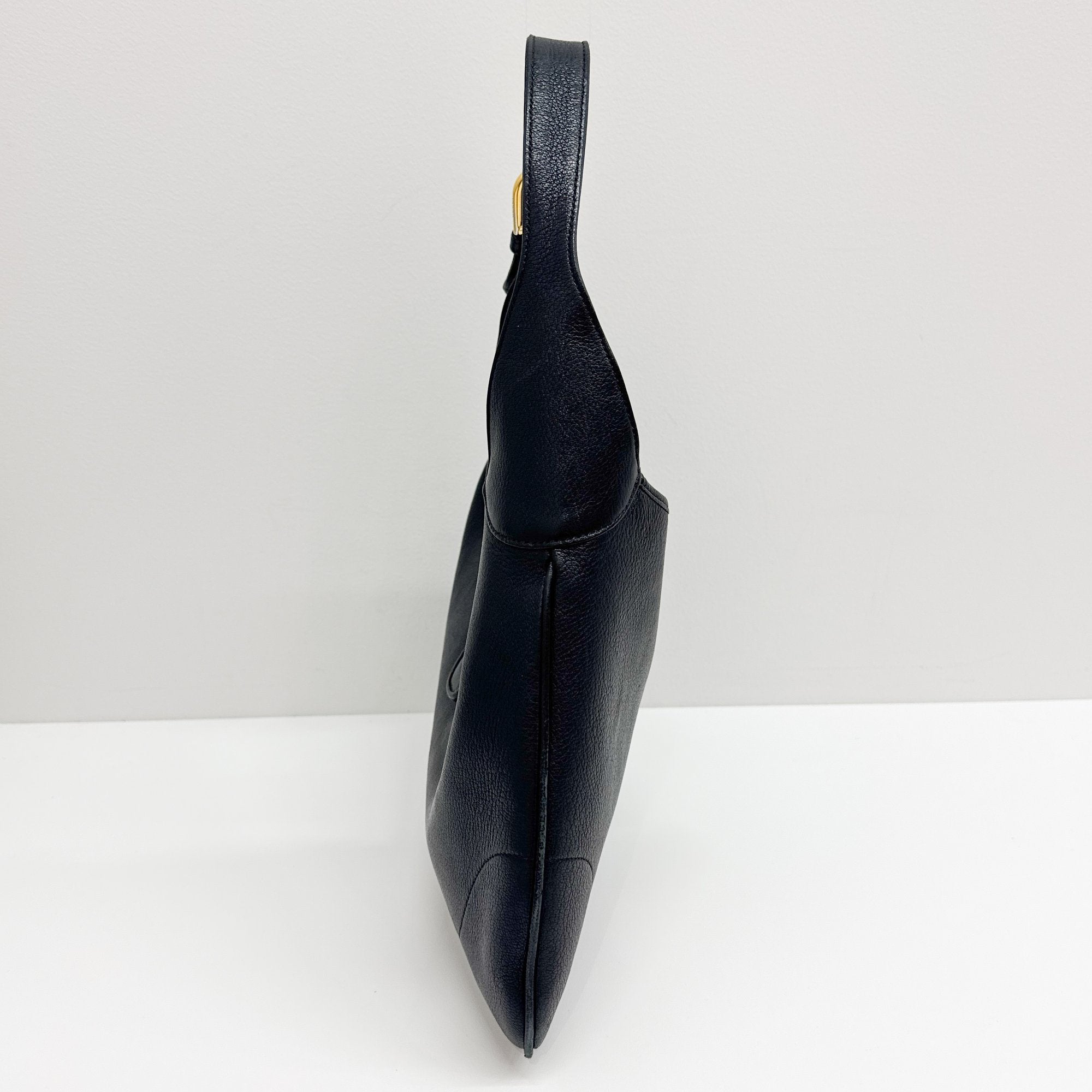 Black Leather Hobo Bag