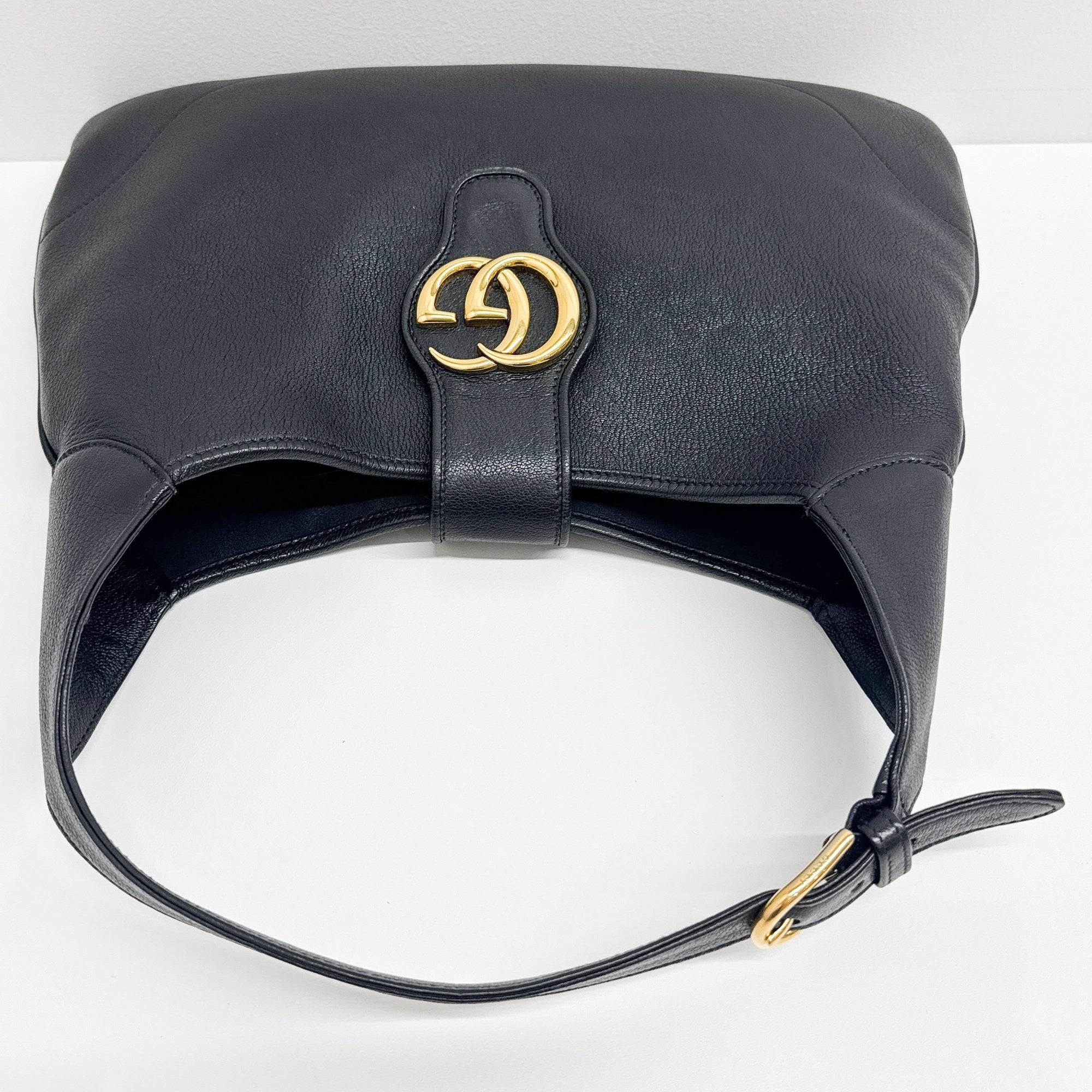 Black Leather Hobo Bag