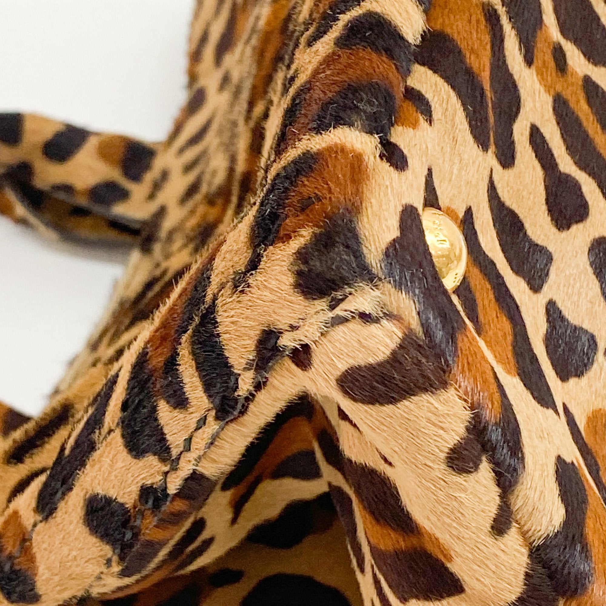 Jaguar Print Pony Hair Shoulder Bag