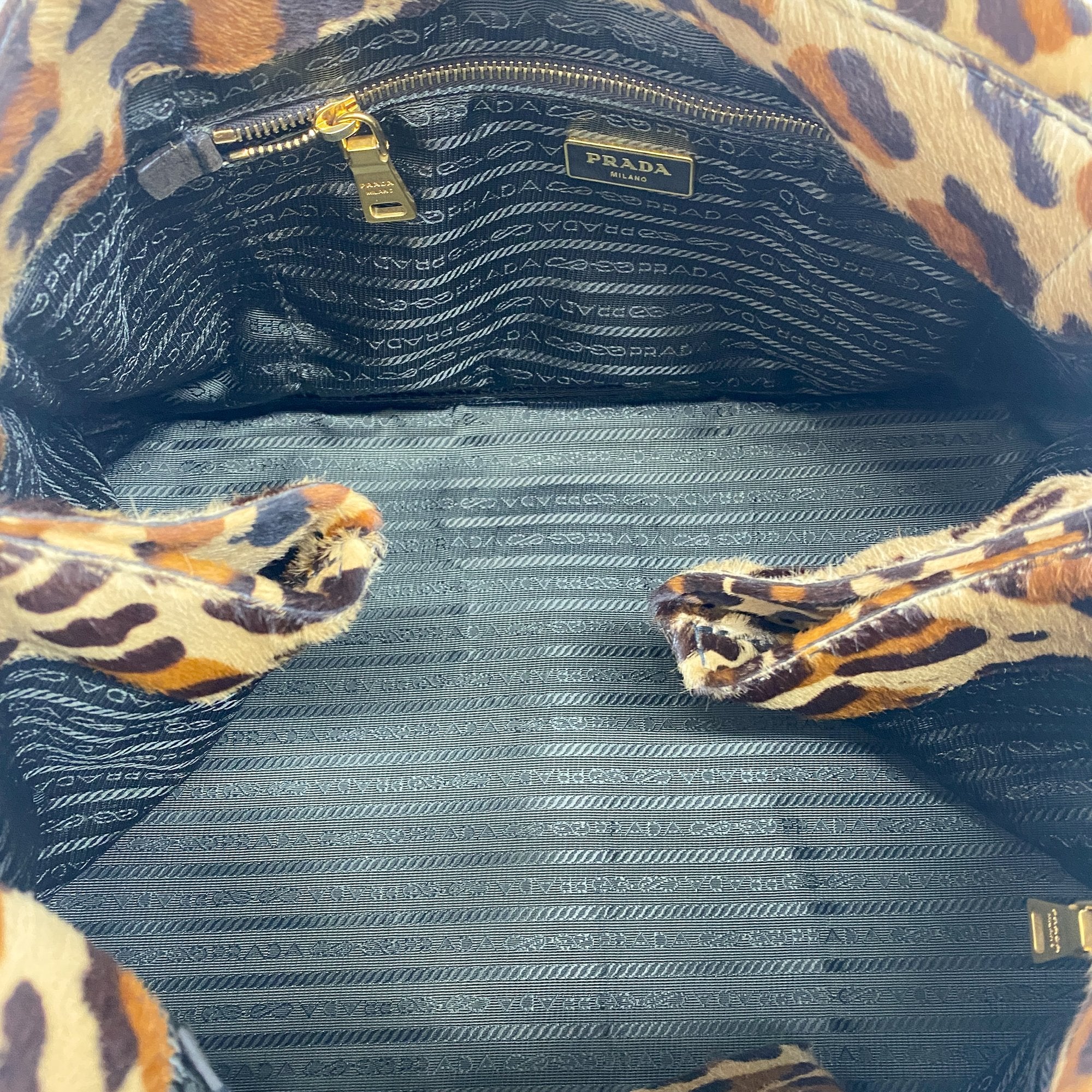 Jaguar Print Pony Hair Shoulder Bag