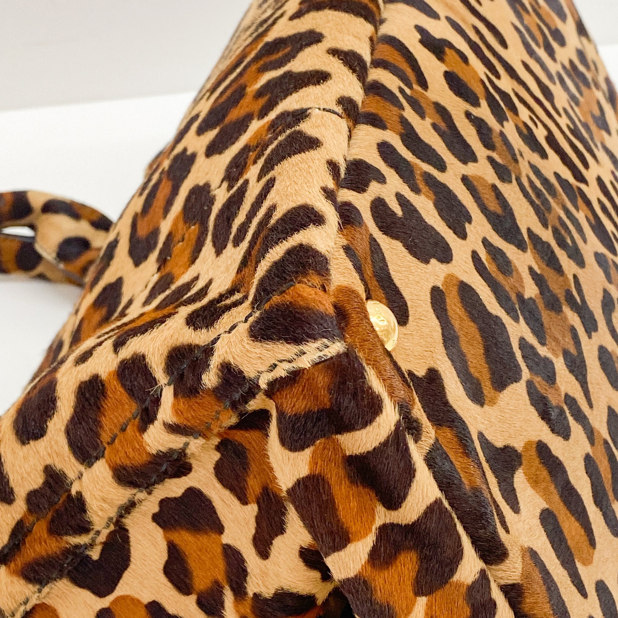 Jaguar Print Pony Hair Shoulder Bag