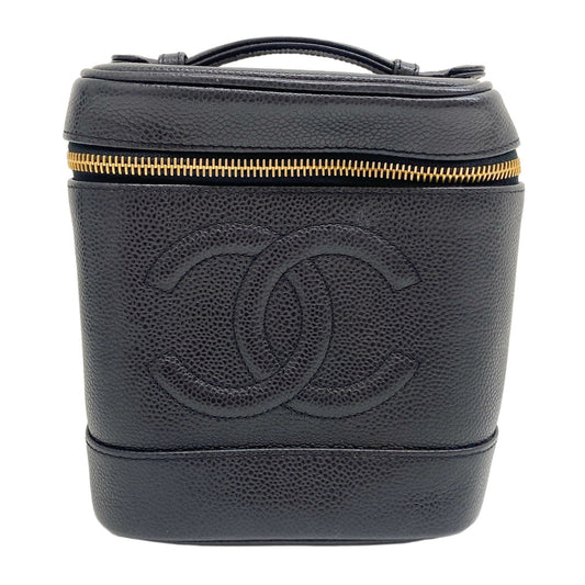 Black Leather Vanity Bag