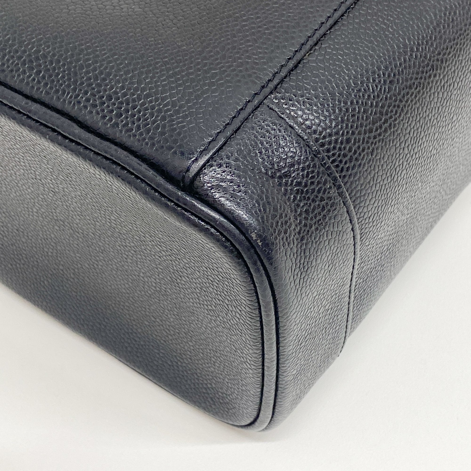 Black Leather Vanity Bag