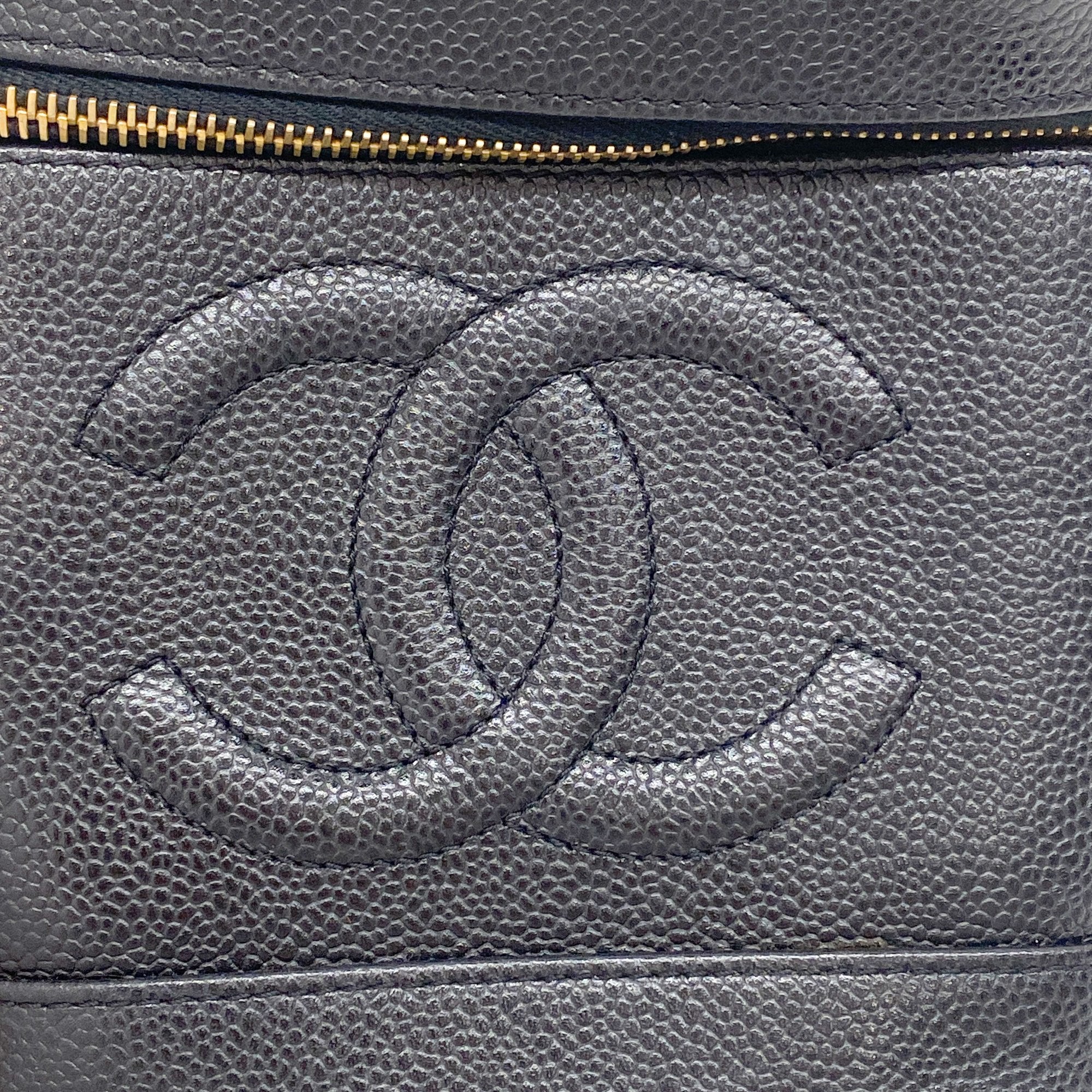 Black Leather Vanity Bag