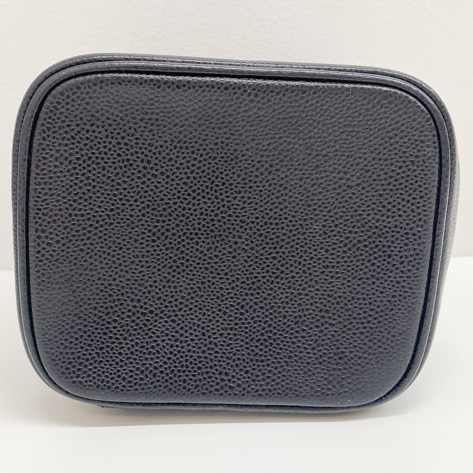 Black Leather Vanity Bag