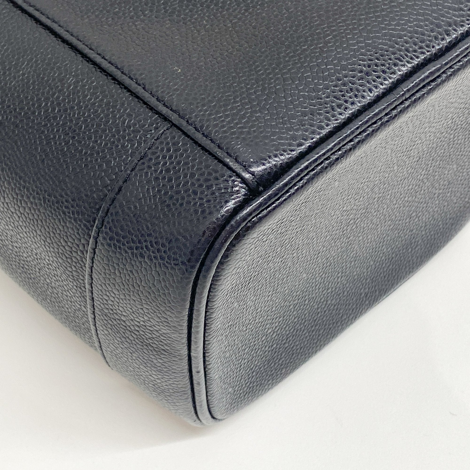 Black Leather Vanity Bag