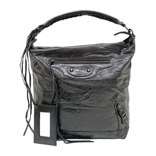 The Day Black Calfskin Leather Shoulder Bag