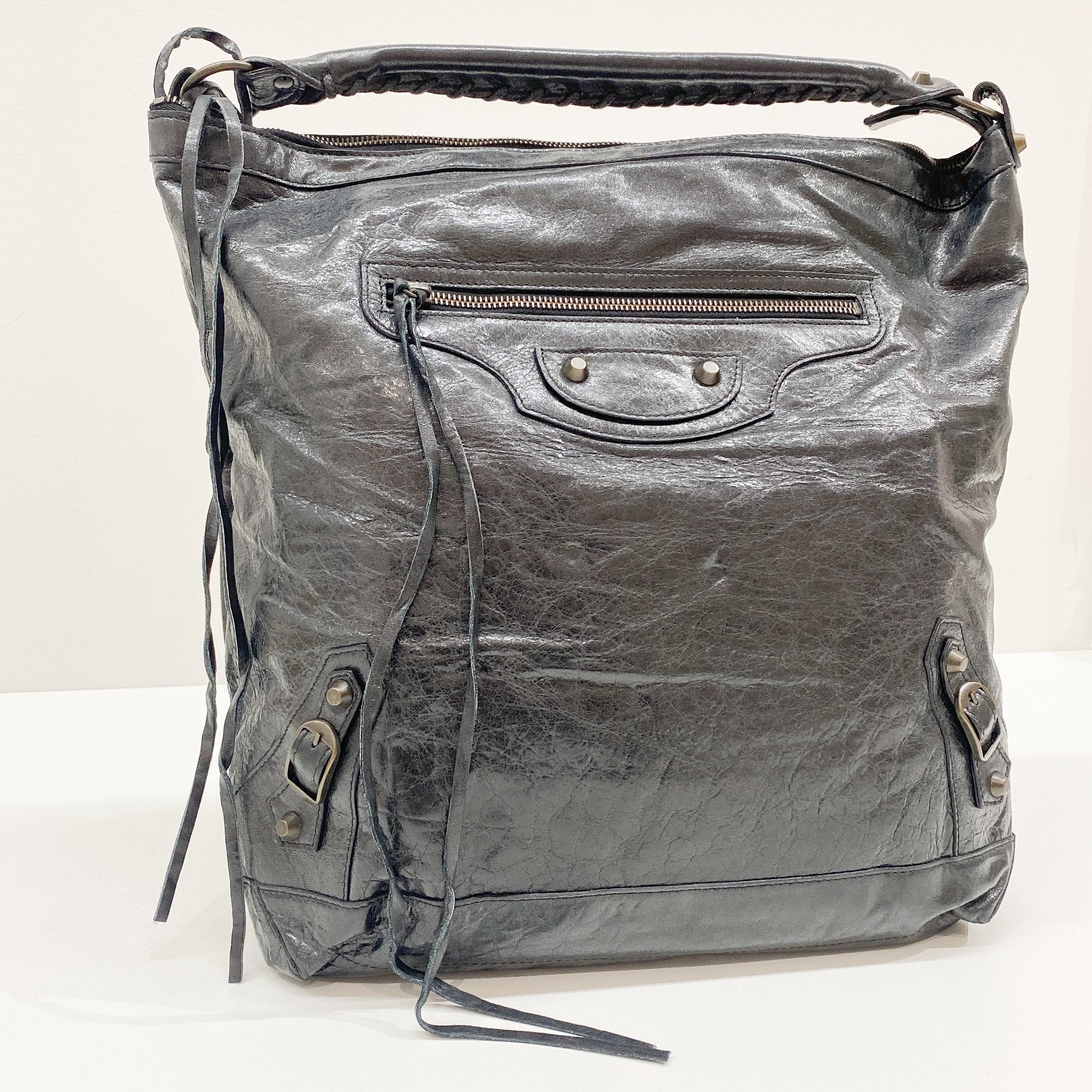 The Day Black Calfskin Leather Shoulder Bag