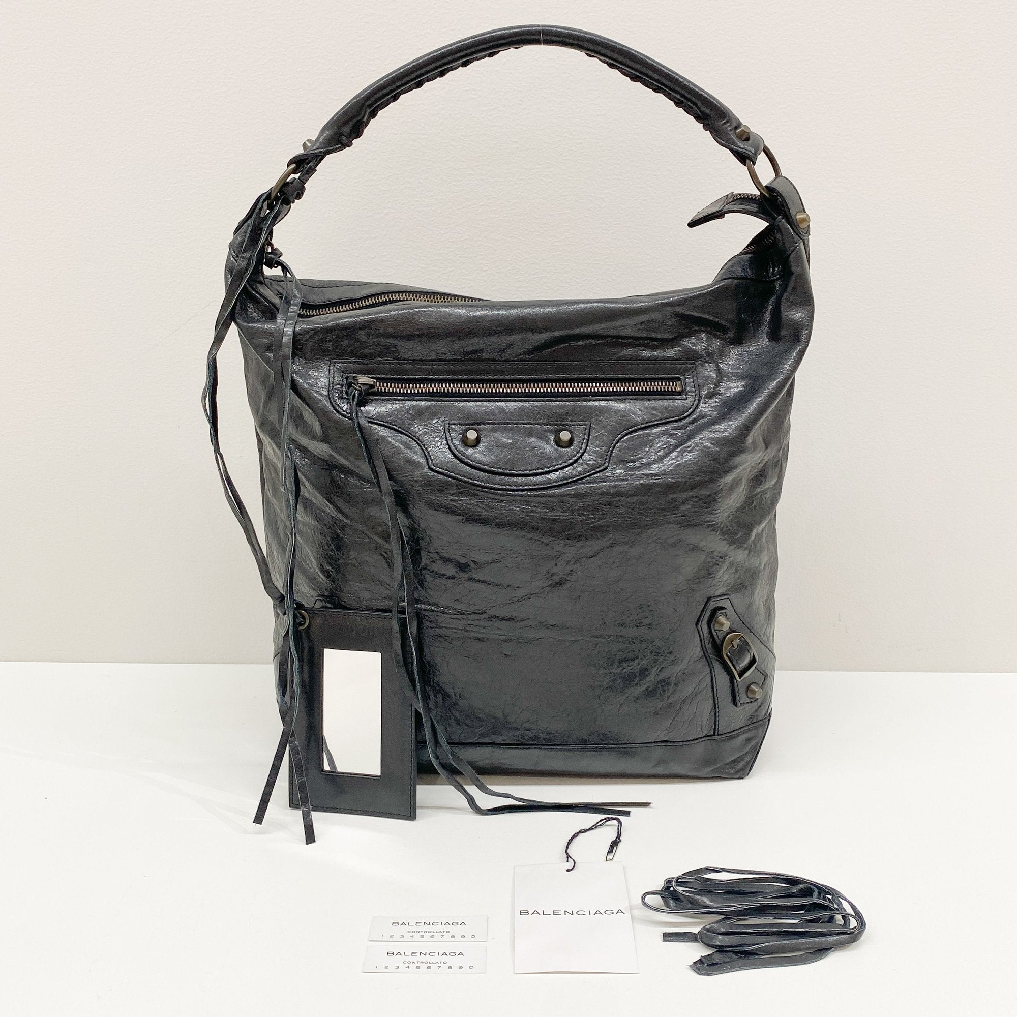 The Day Black Calfskin Leather Shoulder Bag