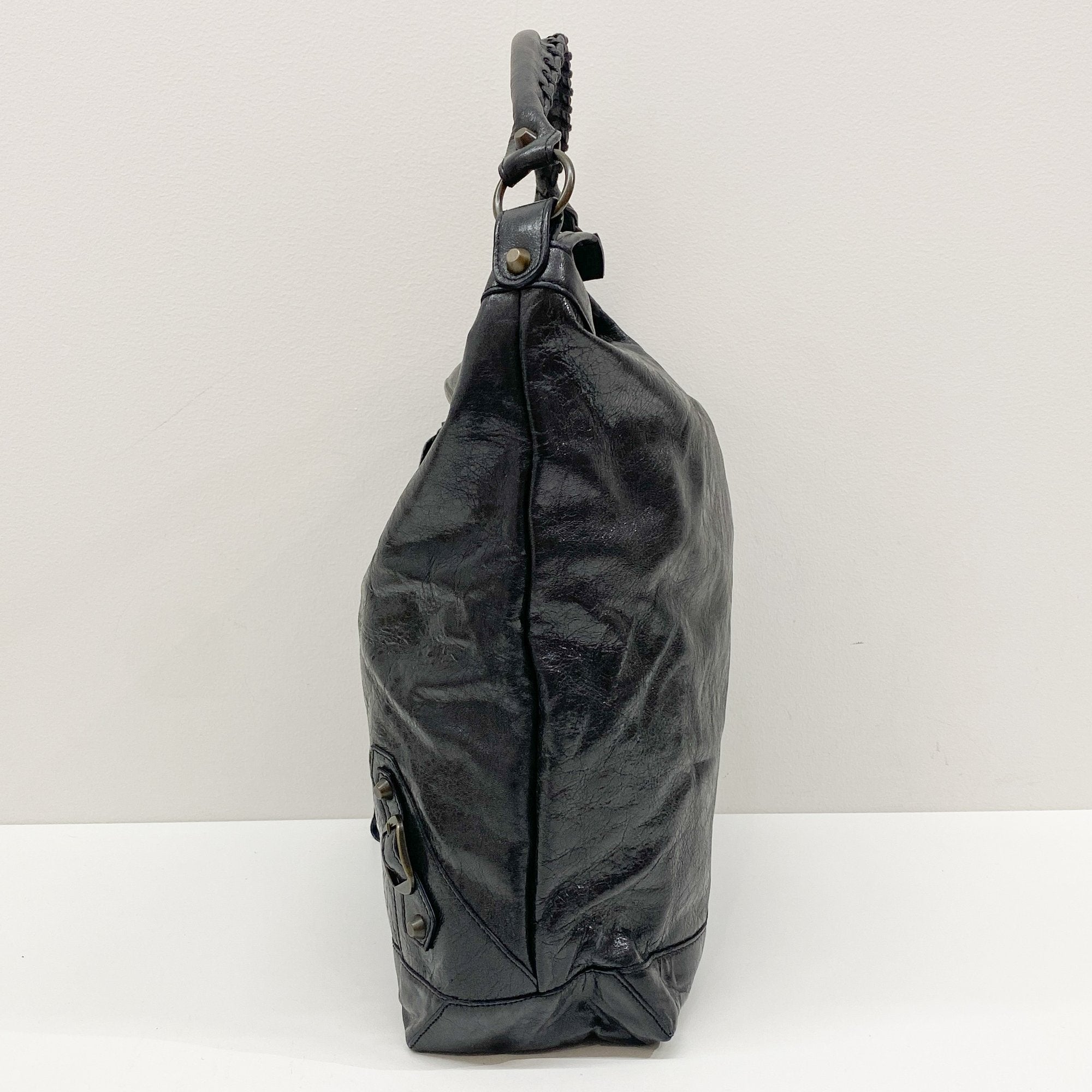 The Day Black Calfskin Leather Shoulder Bag