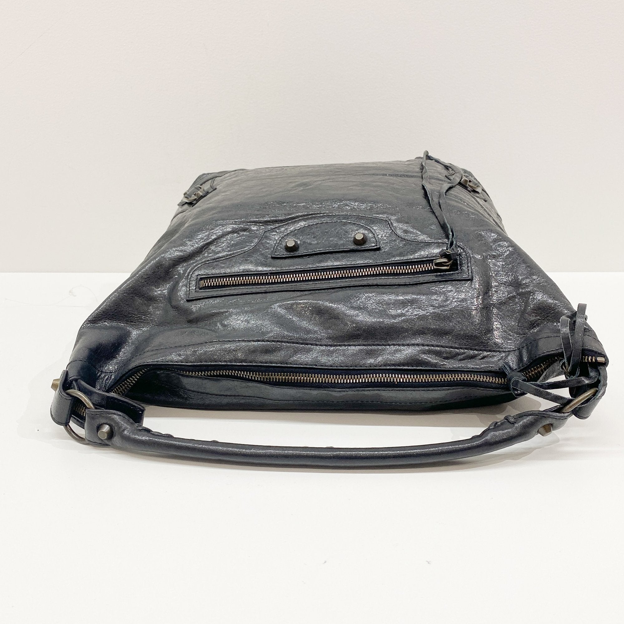 The Day Black Calfskin Leather Shoulder Bag