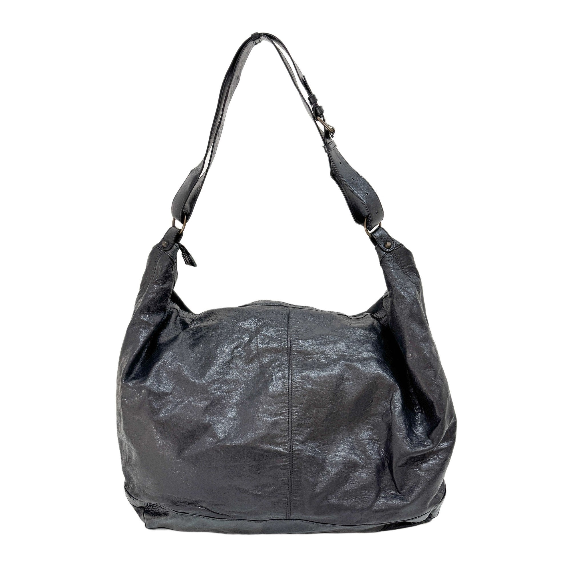 Large The City Black Calfskin Leather Shoulder Bag