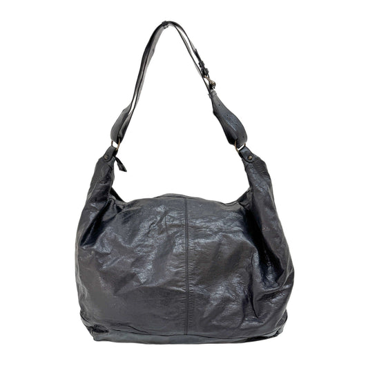 Large The City Black Calfskin Leather Shoulder Bag