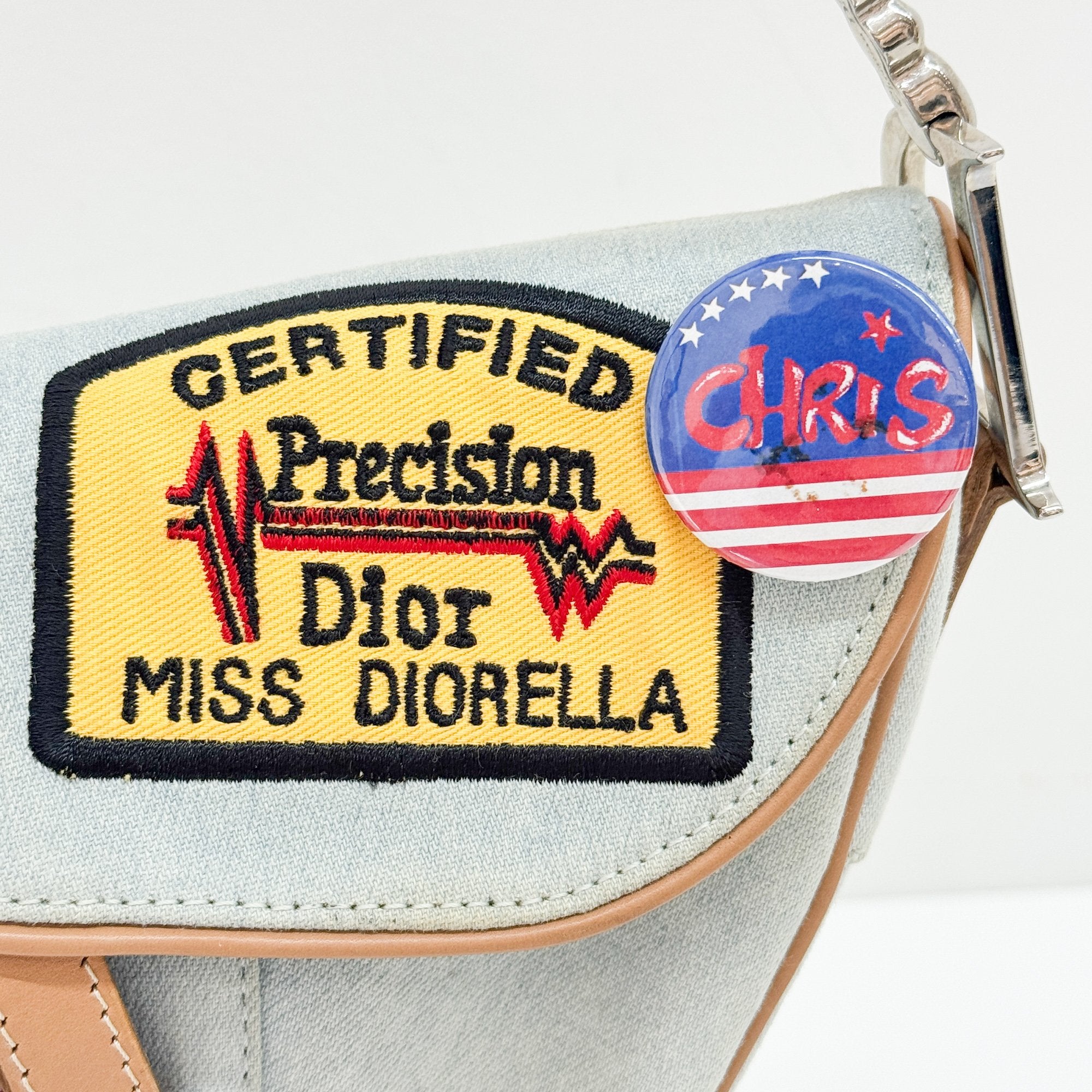 Miss Diorella Saddle Patches Blue Denim Shoulder Bag