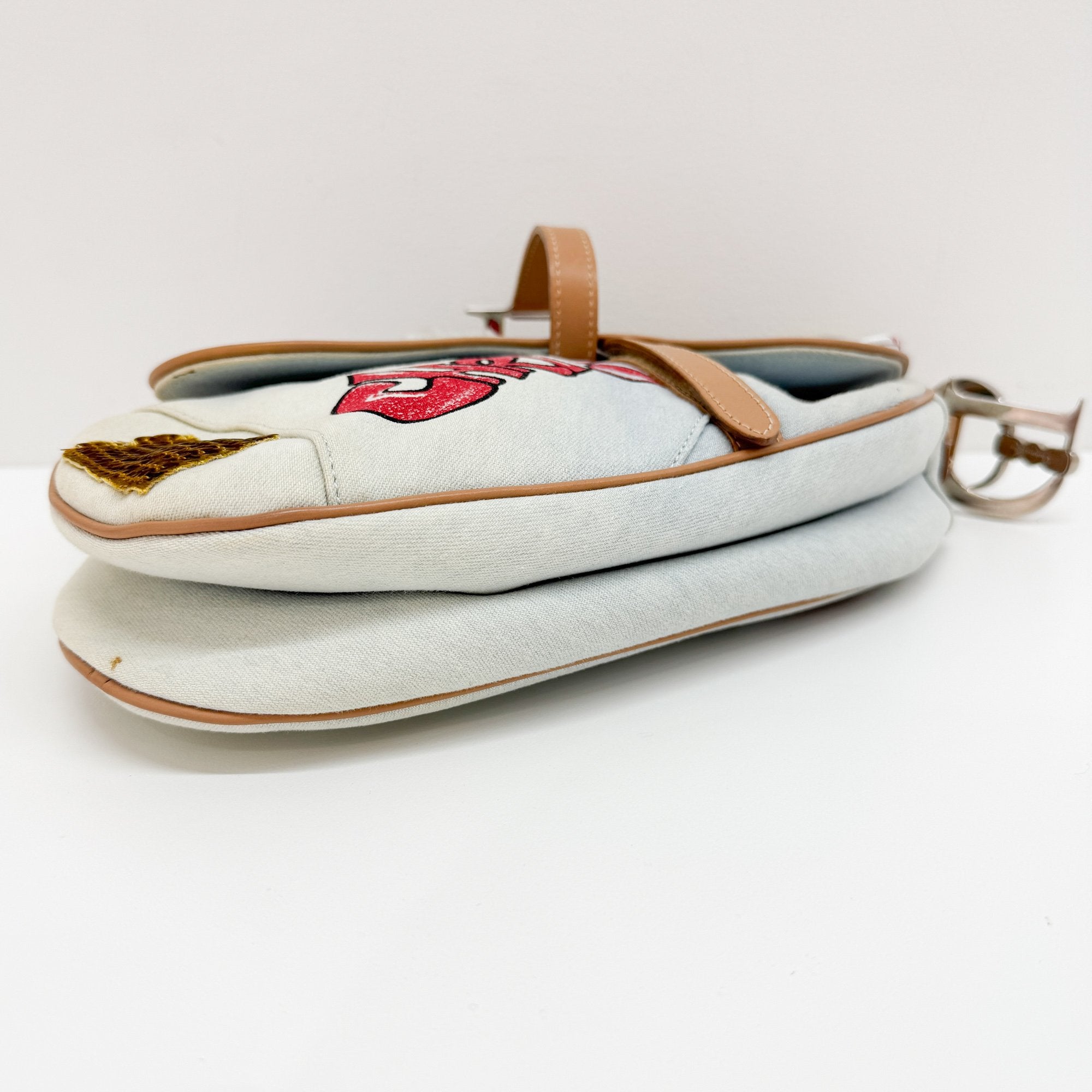 Miss Diorella Saddle Patches Blue Denim Shoulder Bag