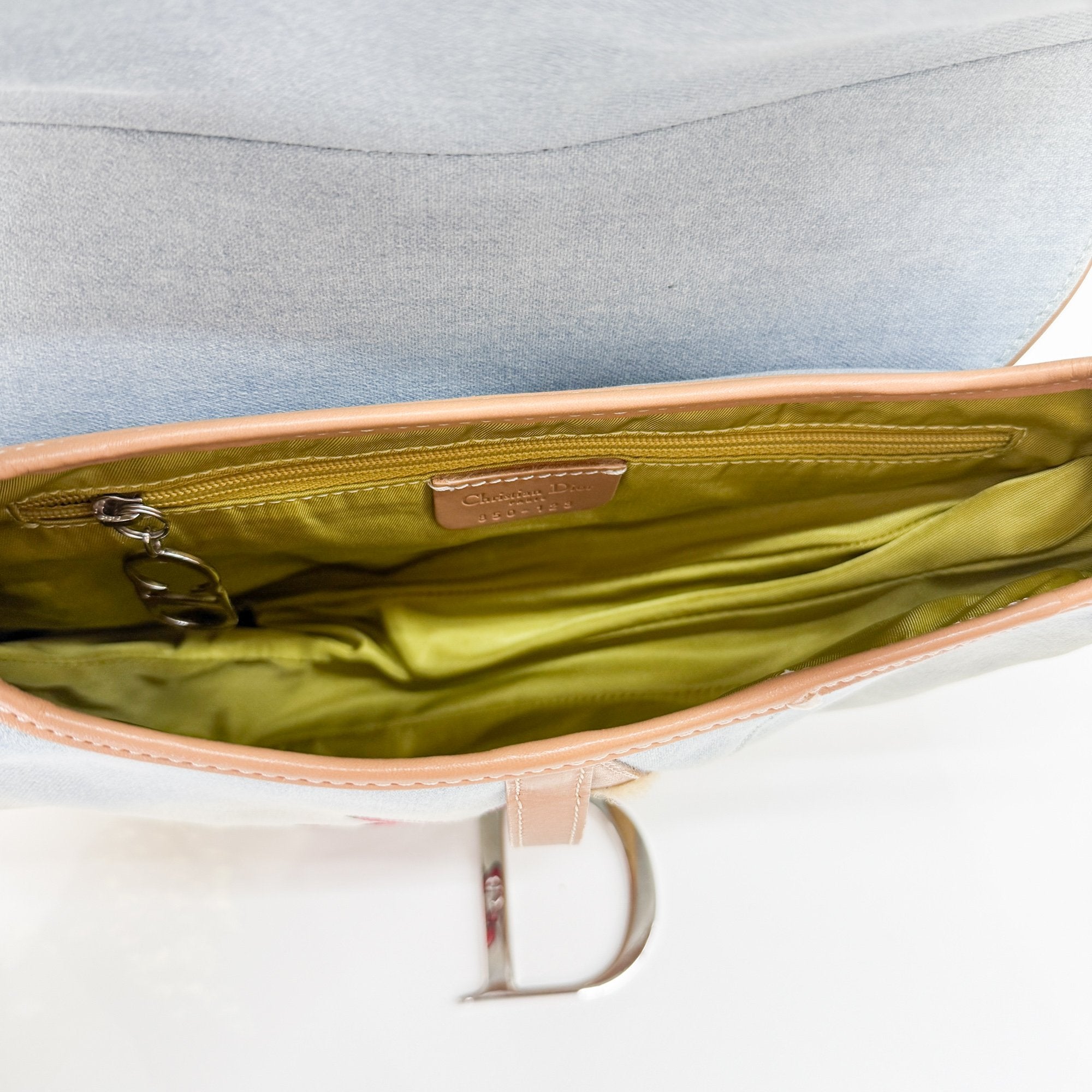 Miss Diorella Saddle Patches Blue Denim Shoulder Bag