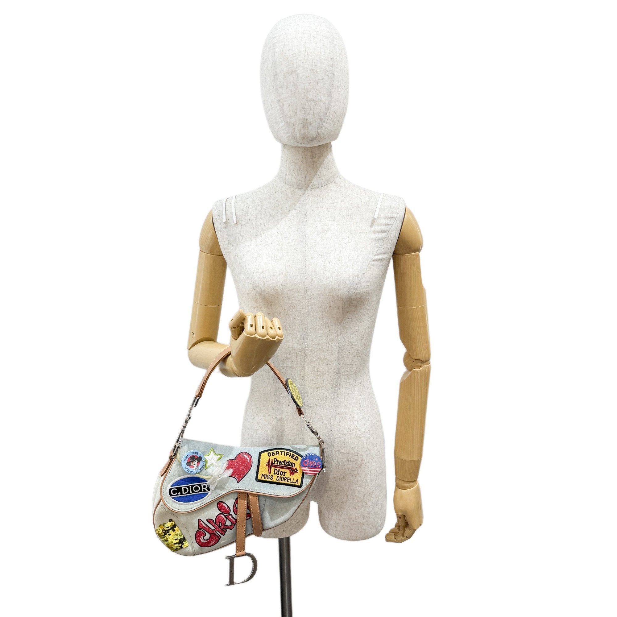 Miss Diorella Saddle Patches Blue Denim Shoulder Bag