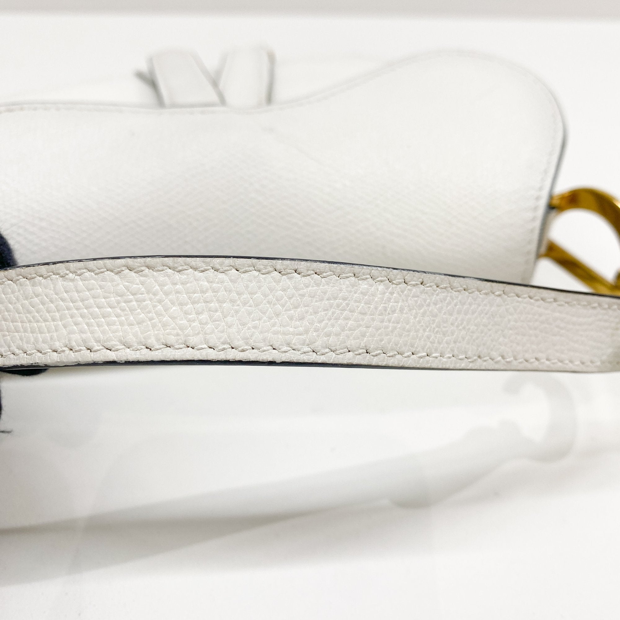Mini Saddle White Leather Hand Bag