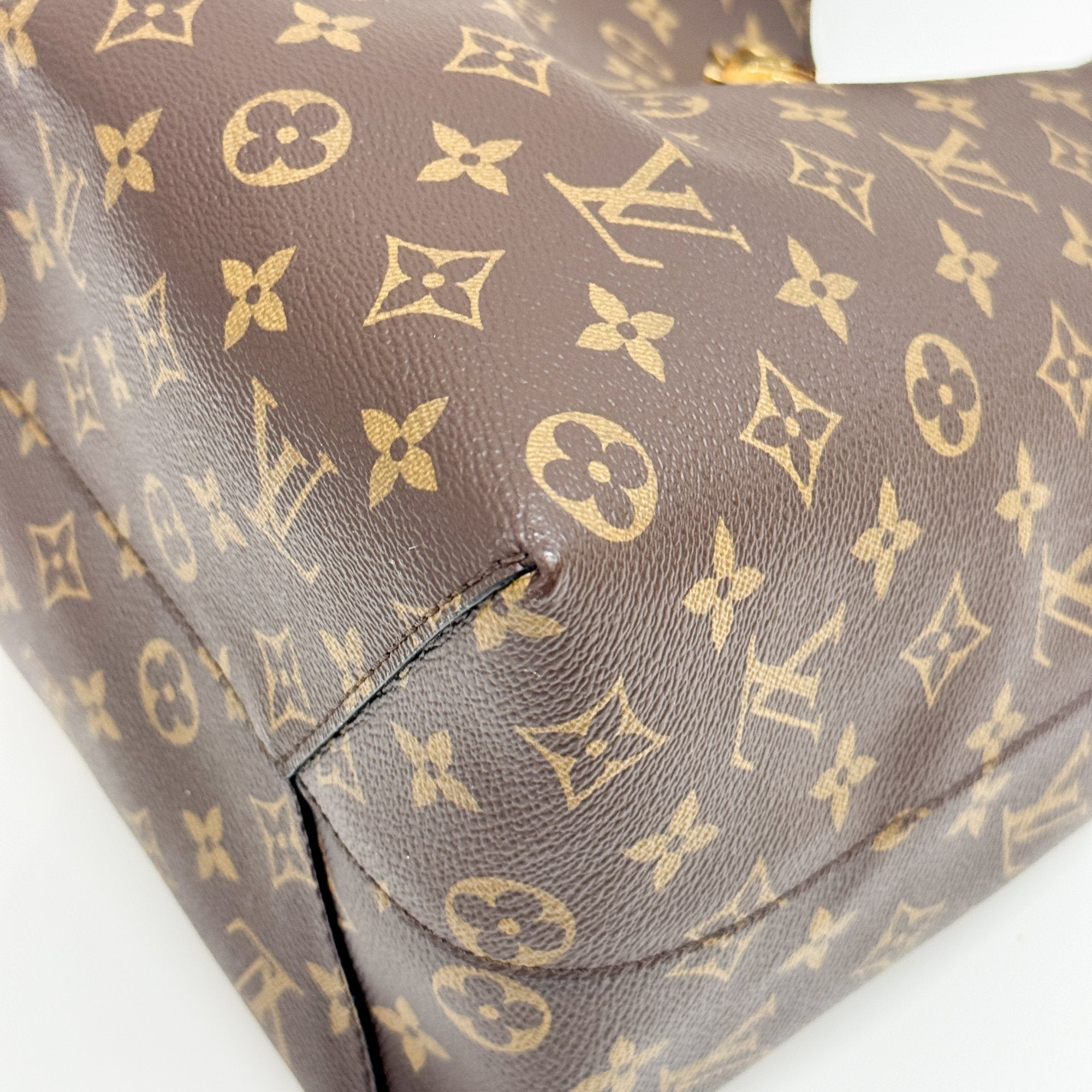 Flower Brown Monogram Hobo Bag